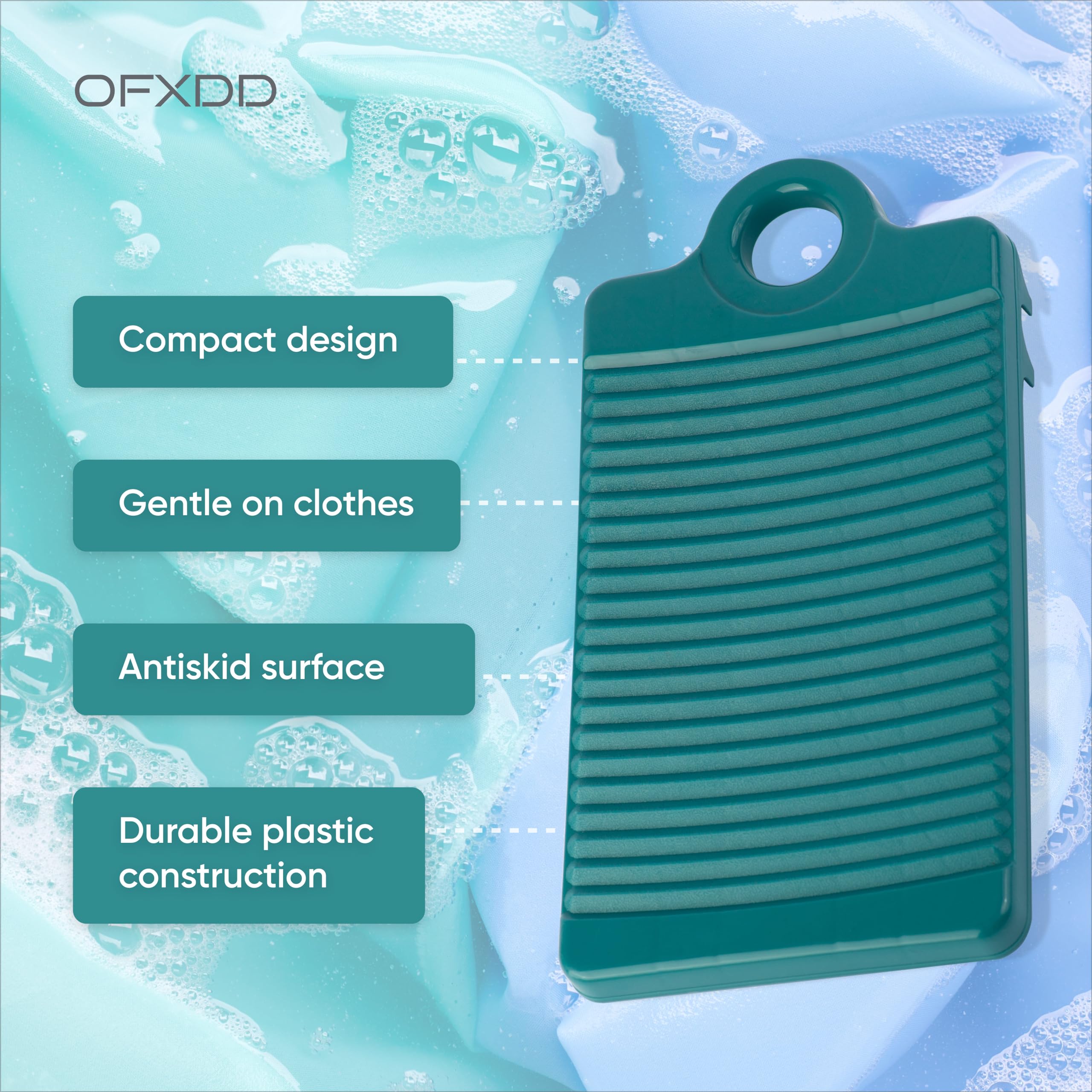 Portable Mini Washboard for Hand Washing Clothes - Non-Slip Plastic Laundry Board for Shirts, Socks & Delicates - Perfect for Household Use, Travel & Camping (Ideal for Off-Grid Living & Emergency Preparedness)