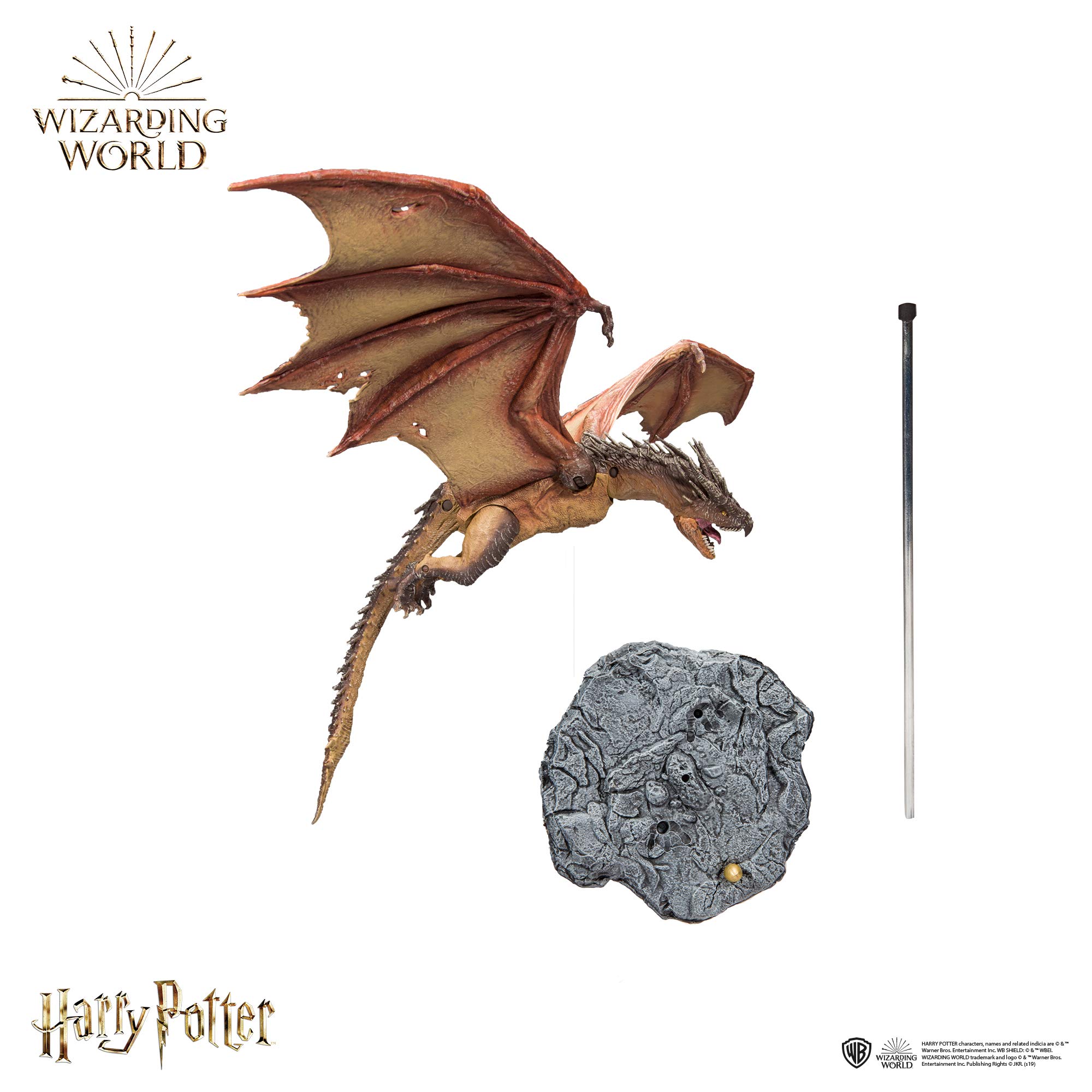 McFarlane Toys Harry Potter Hungarian Horntail Dragon Deluxe Action Figure Set - Collectible Wizarding World Gift for Fans, Display & Play