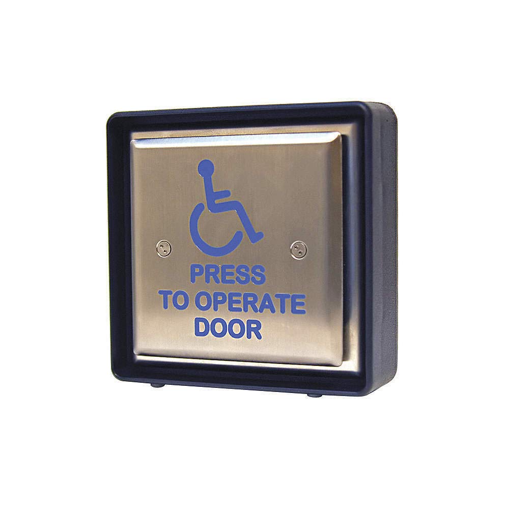 Silver Stainless Steel ADA Compliant Handicap Door Access Push Button Switch - CP/TX W/59-HSS - Ideal for Commercial Buildings, Hospitals & Public Facilities