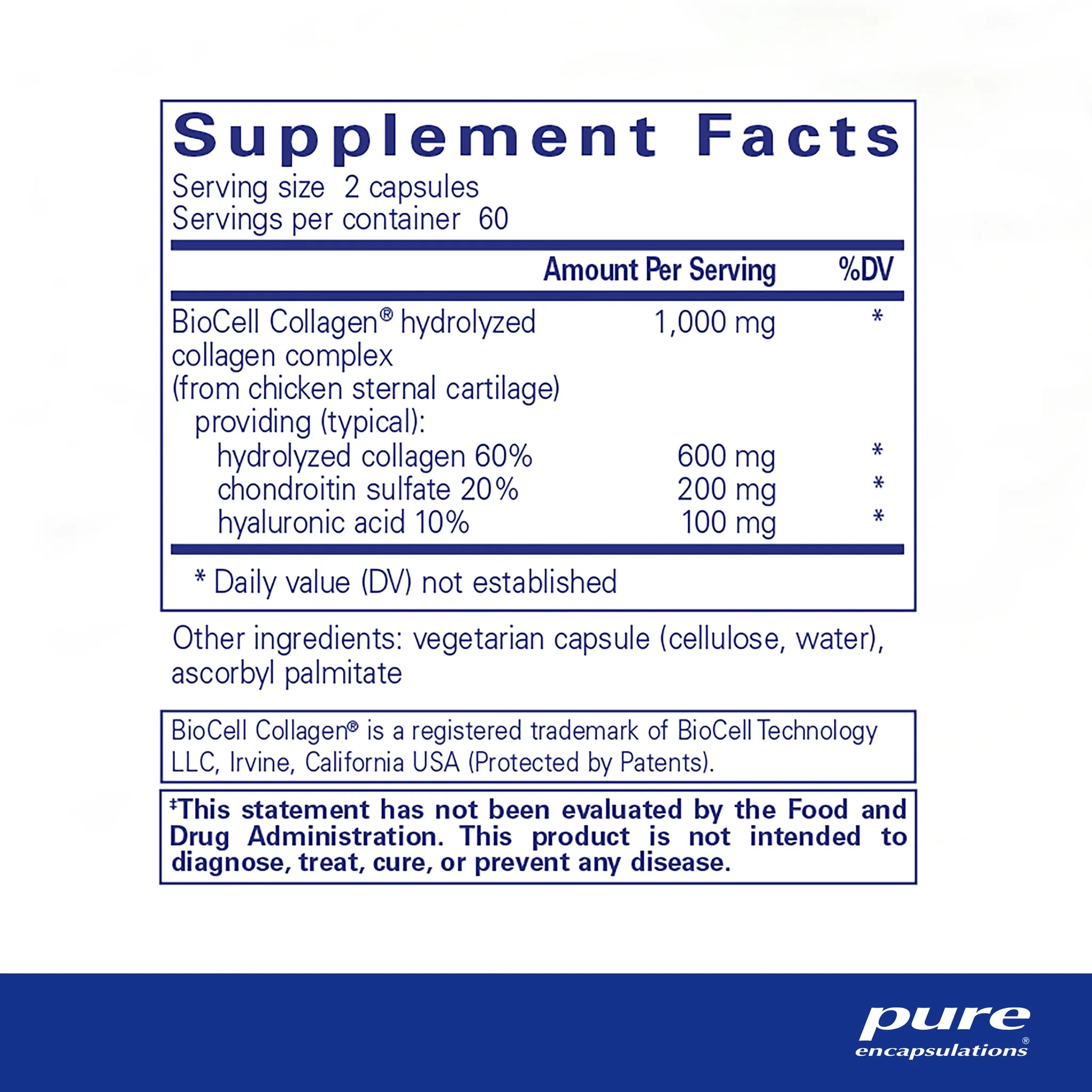 Pure Collagen Supplement 120 Capsules - Supports Skin, Hair & Joint Health - Perfect for Anti-Aging & Beauty Routine