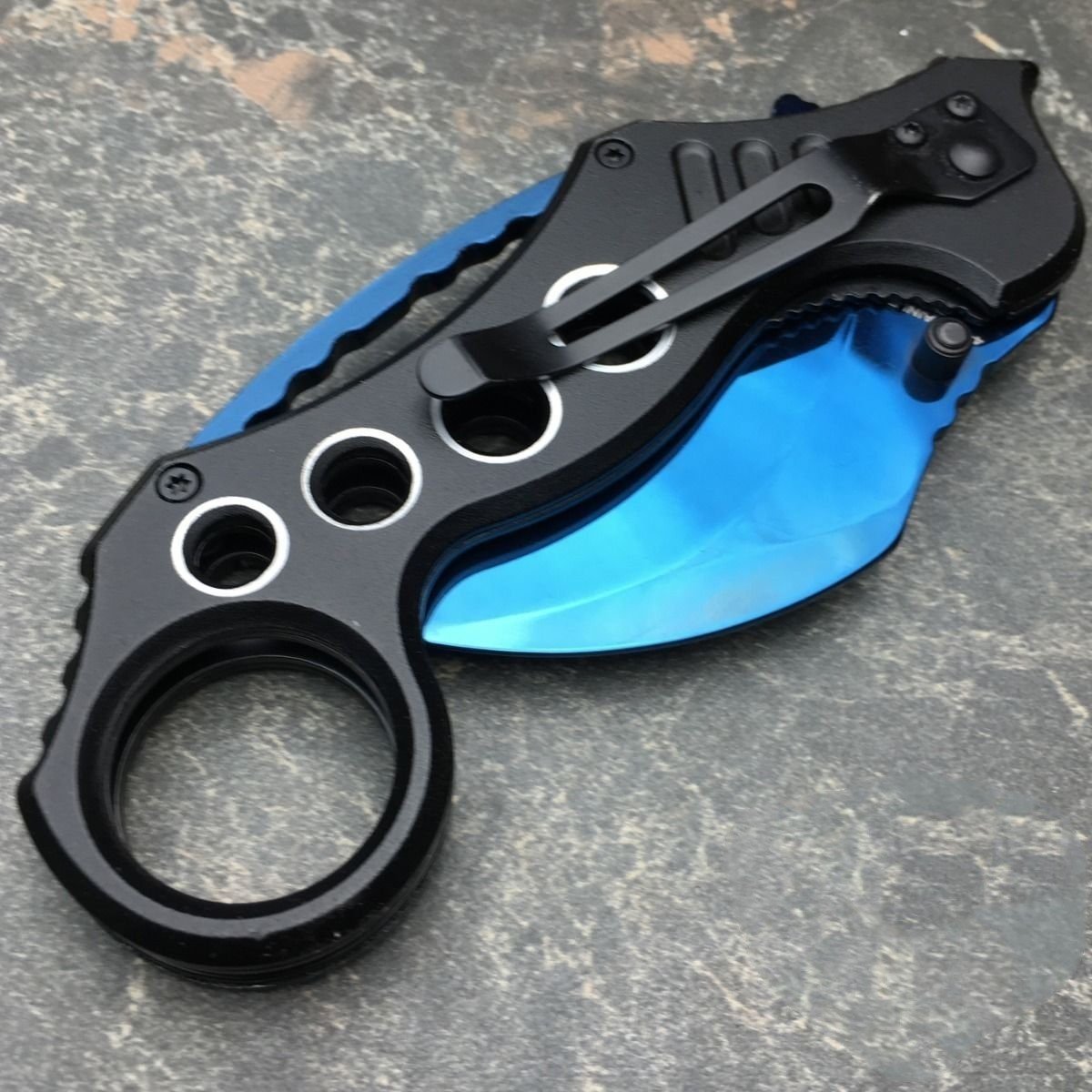 ALBATROSS EDC Cool Spring Assisted Folding Pocket Knife - Tactical Sharp Raptor Claw Knife with Blue Handle for Outdoor Camping, Hiking & Survival Gear