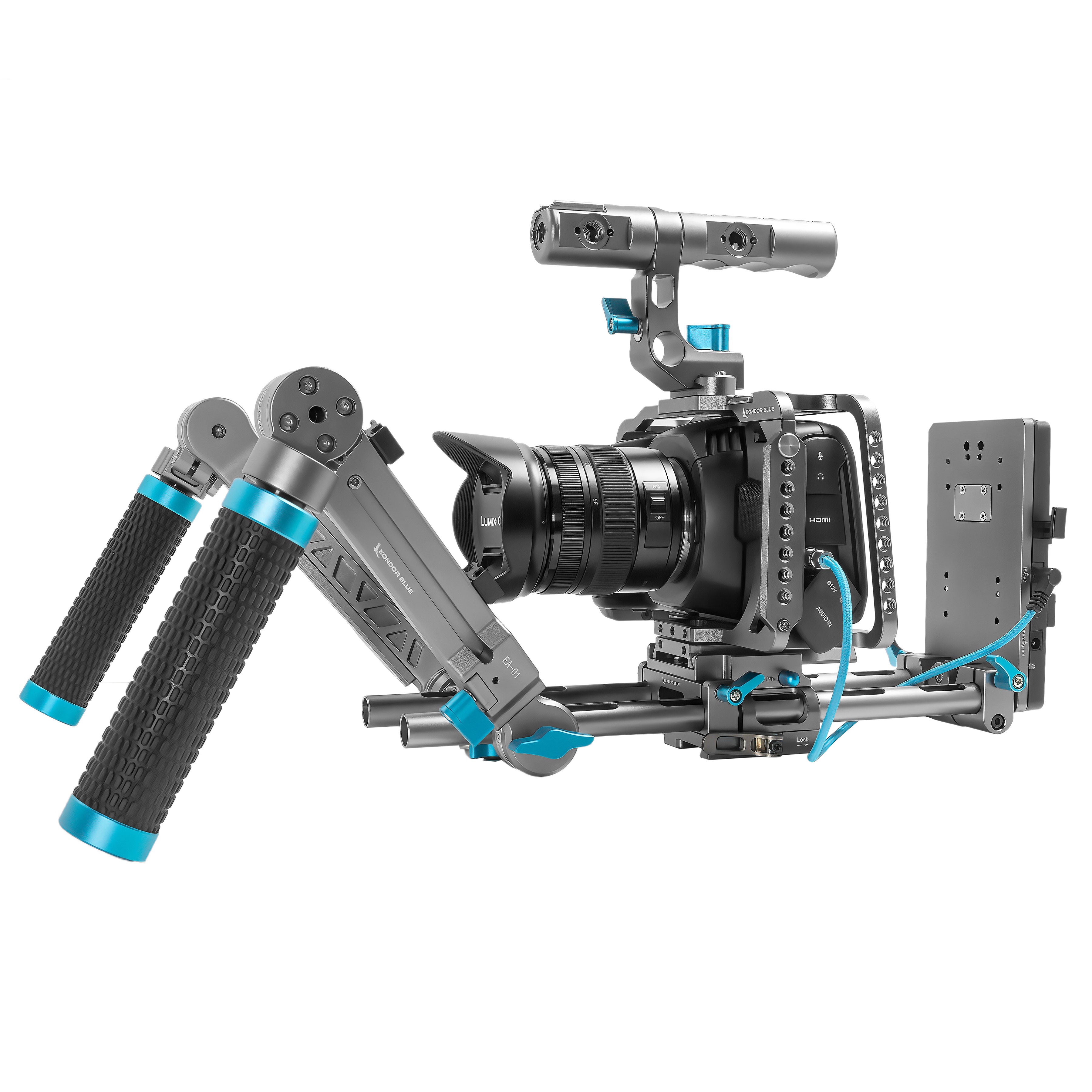Kondor Blue Ultimate BMPCC6K/4K Camera Rig - Professional Stabilization System for Blackmagic Pocket Cinema Cameras | Perfect for Filmmaking, Vlogging & Studio Production