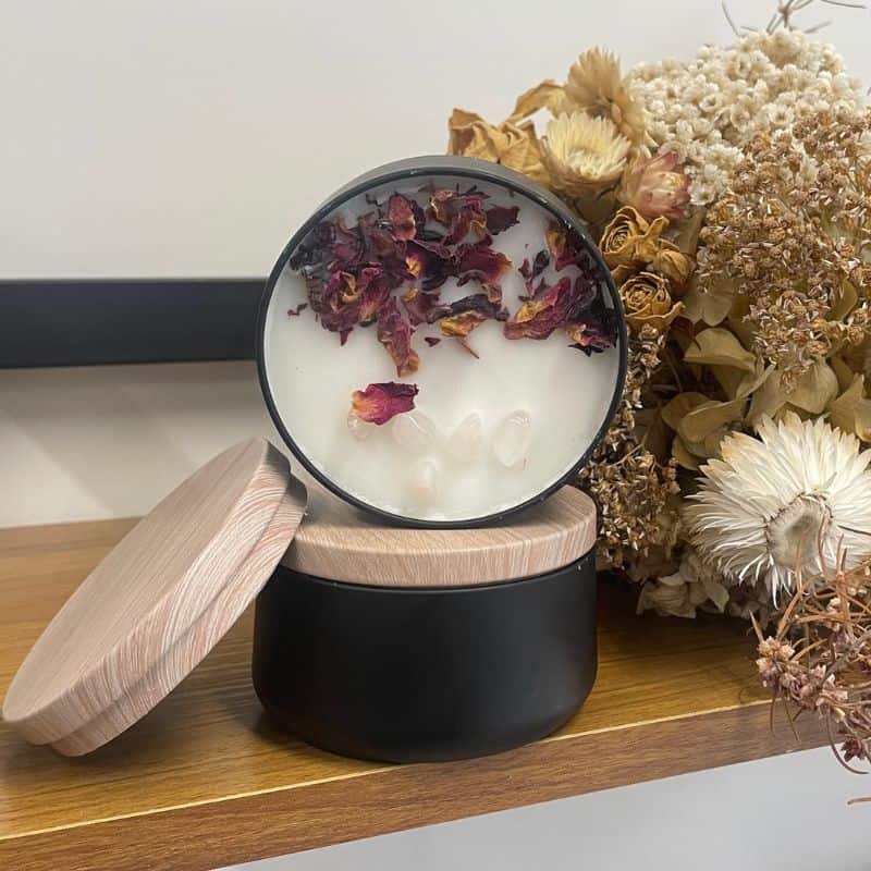 Premium Coconut Wax Candle - 180ml in Elegant Black Tin | Eco-Friendly, Long-Lasting Scent for Home, Spa & Romantic Ambiance