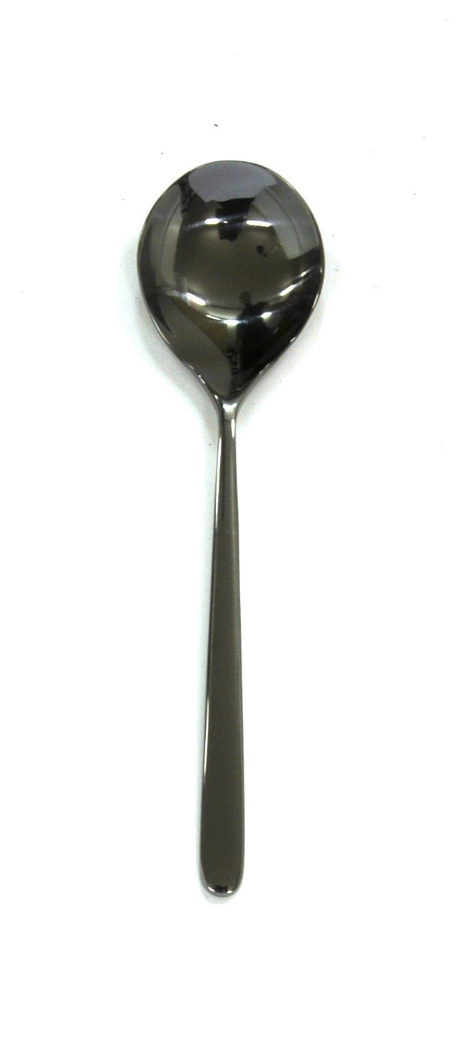 Premium Mepra Linea Oro Nero Coffee Spoons - Set of 6 Stainless Steel Espresso Spoons for Coffee Lovers, Perfect for Home, Cafe or Restaurant Use