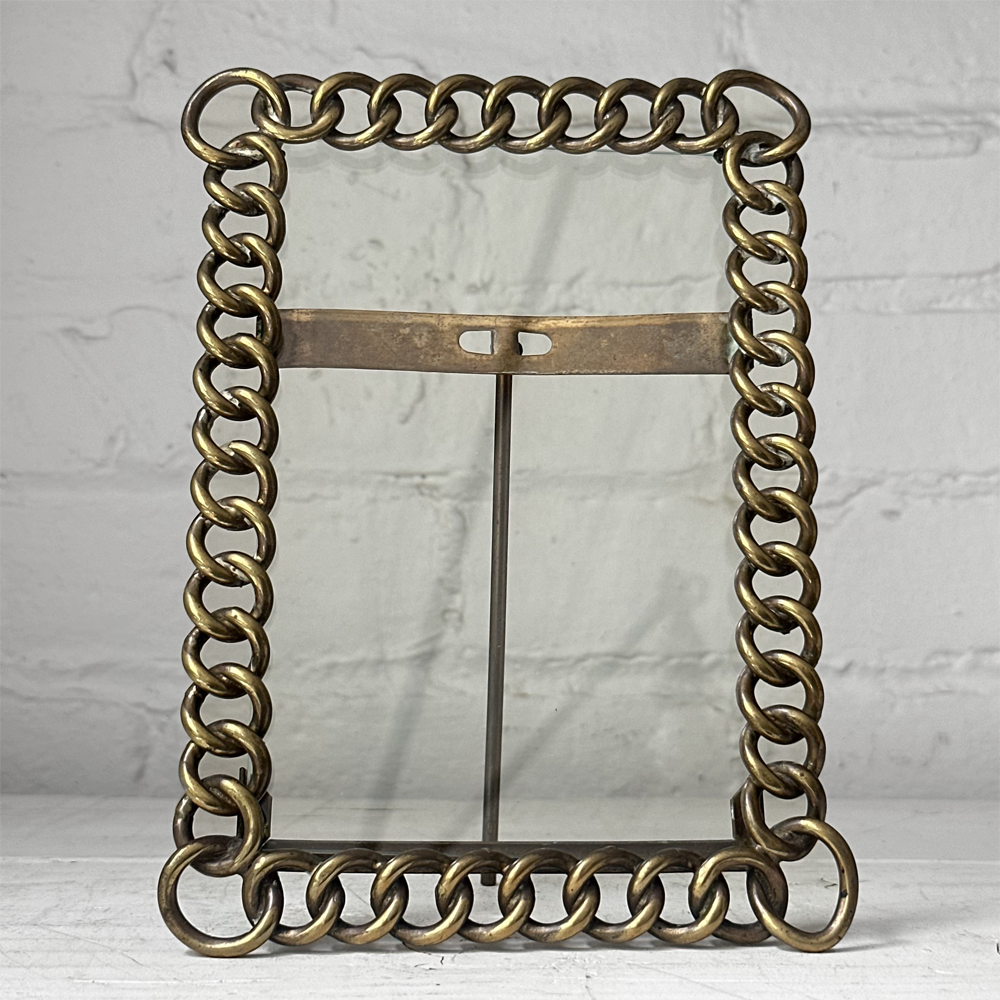 Antique 19th Century English Welded Brass Picture Frame - Vintage Photo Display for Home Decor, Office, or Gift Giving