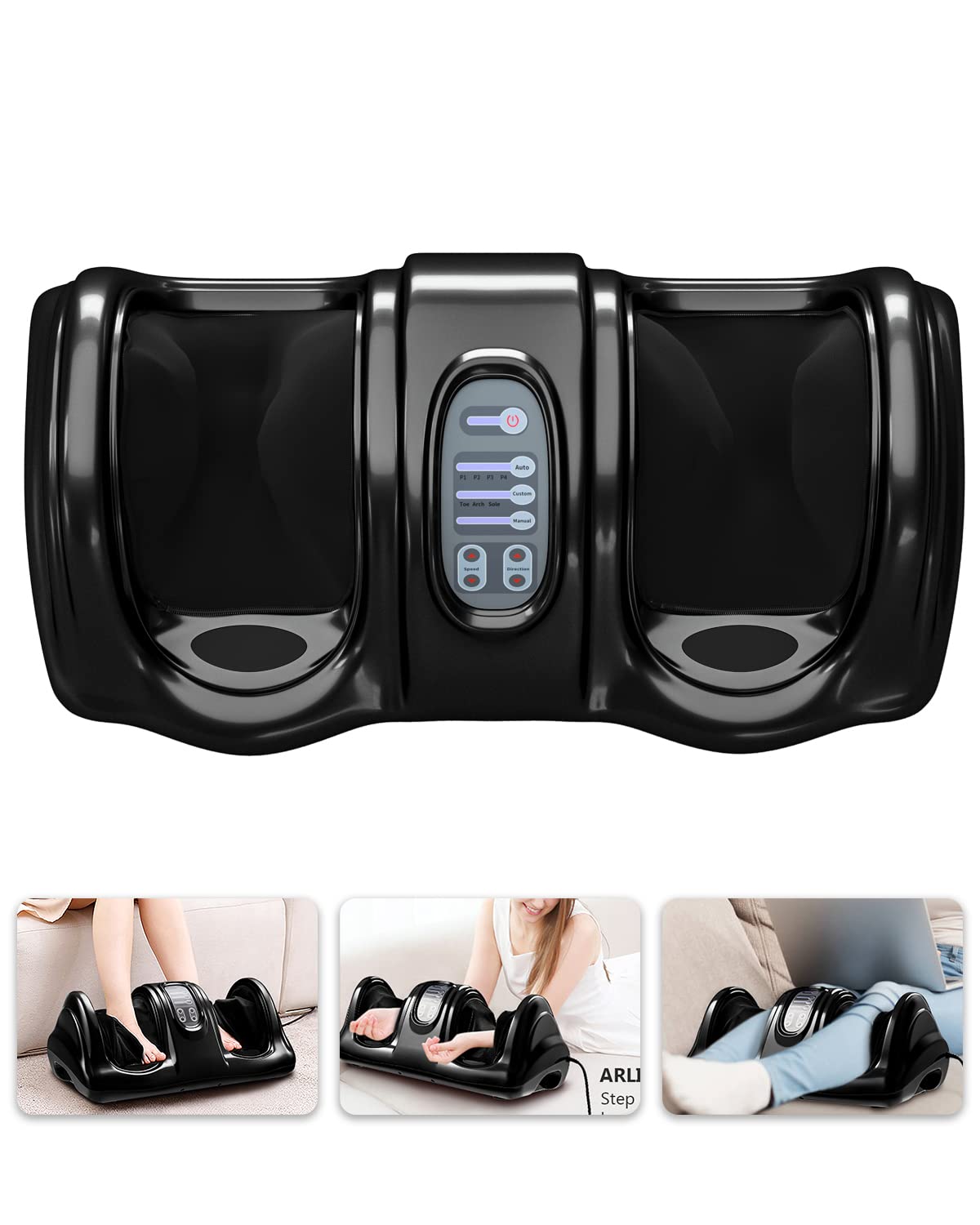 ARLIME Shiatsu Foot Massager with Heat & Remote - Deep Kneading & Rolling for Plantar Fasciitis, Calf Pain Relief, Improves Blood Circulation - Perfect for Home, Office & Post-Workout Recovery