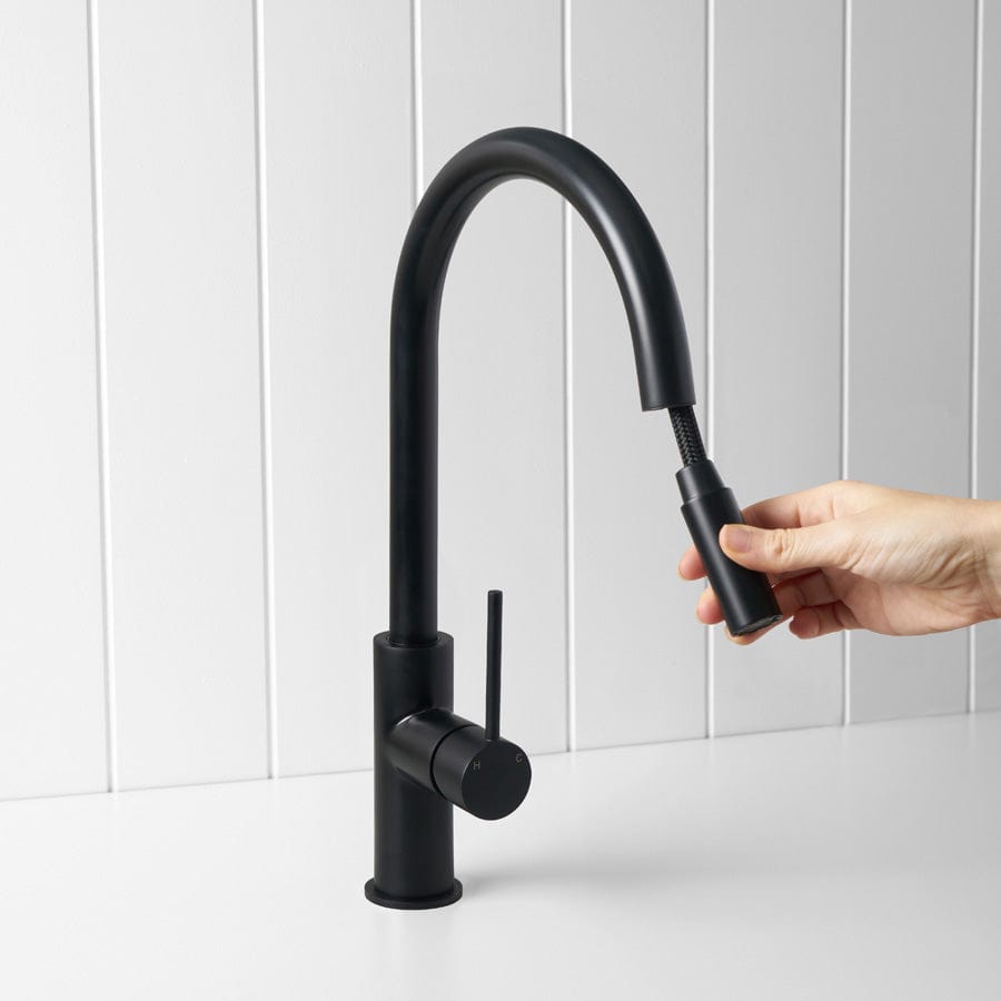 Matte Black Pullout Kitchen Mixer - High-Quality Durable Faucet for Modern Kitchens | Perfect for Cooking, Washing Dishes & Food Prep
