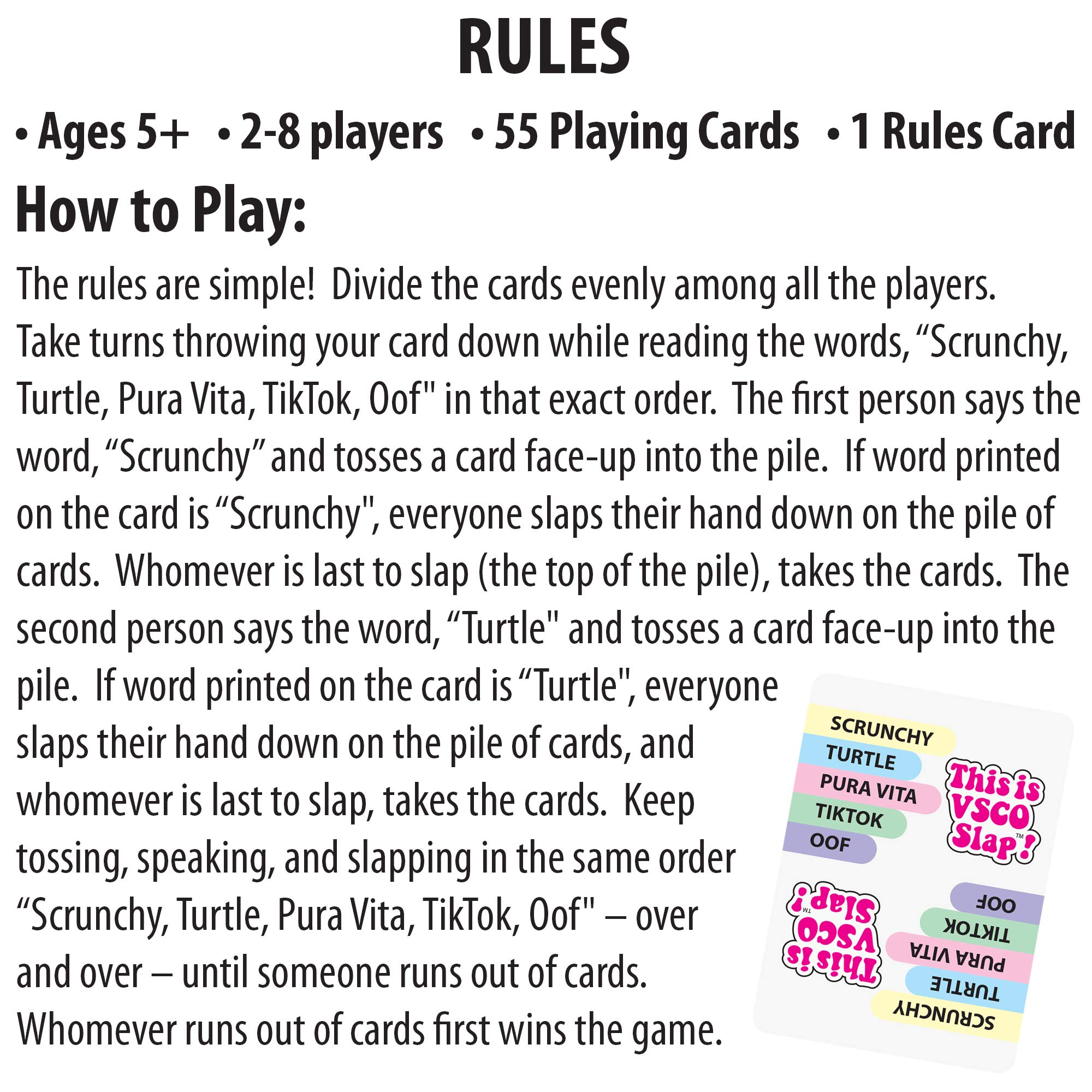 VSCO Slap Card Game - Fast-Paced & Fun Party Card Game for Family Gatherings, Game Nights & Social Events