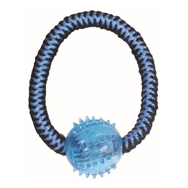 M PETS Twist Ring Ball Rope - Durable Interactive Dog Toy for Chewing, Fetch & Training | Perfect for Indoor & Outdoor Play with Small to Medium Dogs