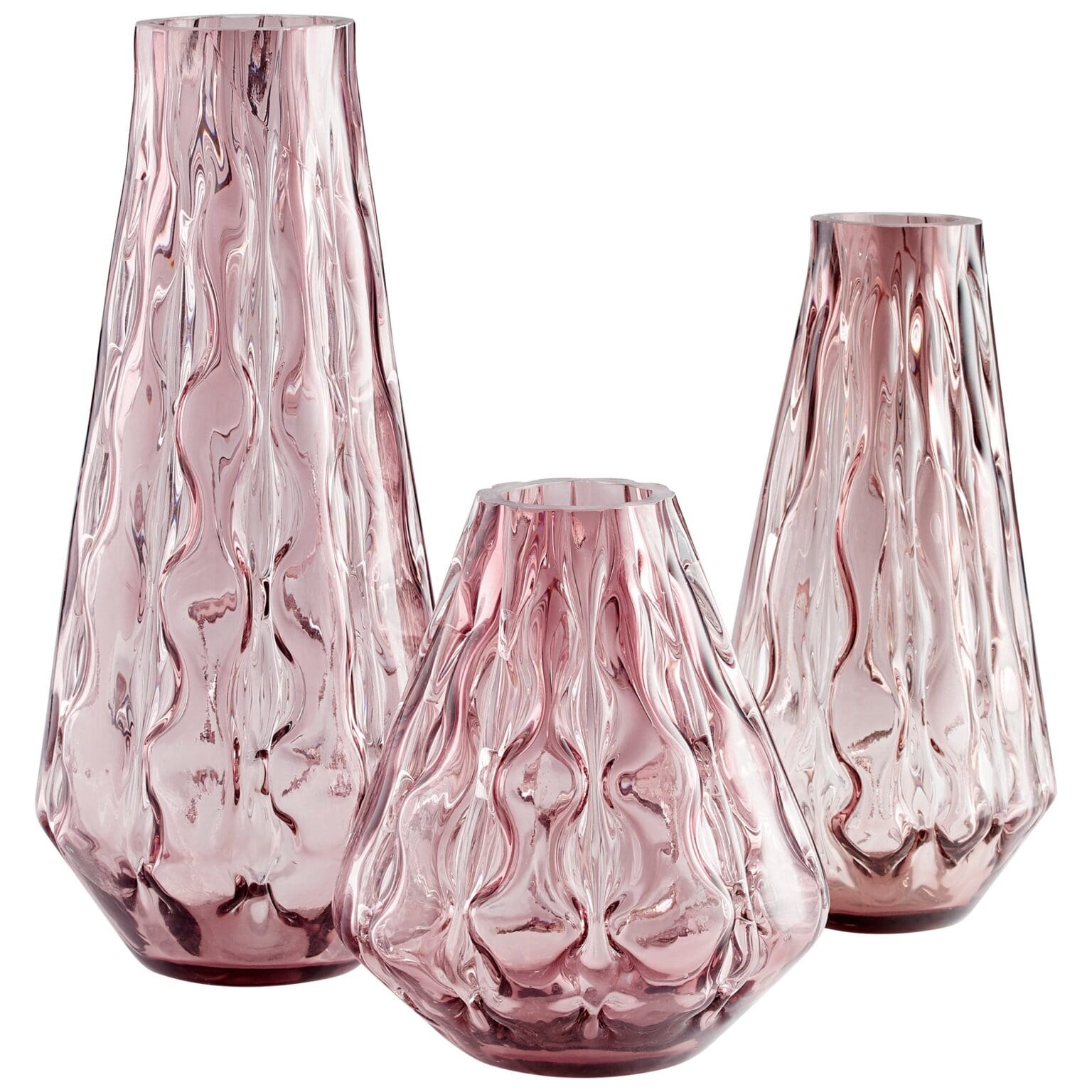 Cyan Design 11075 Geneva Vase - Blush Pink Medium Glass Vase for Home Decor, Wedding Centerpiece, Floral Arrangement & Tabletop Display