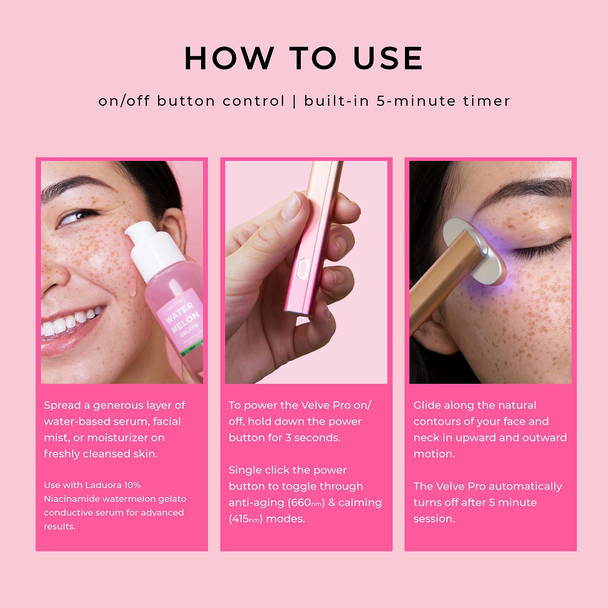 5-in-1 Dual Color Facial Skincare Wand Kit - Rose Pink Face & Eye Massager for Anti-Aging, Puffiness Reduction & Relaxation | Perfect for Home Spa, Travel & Self-Care Routine