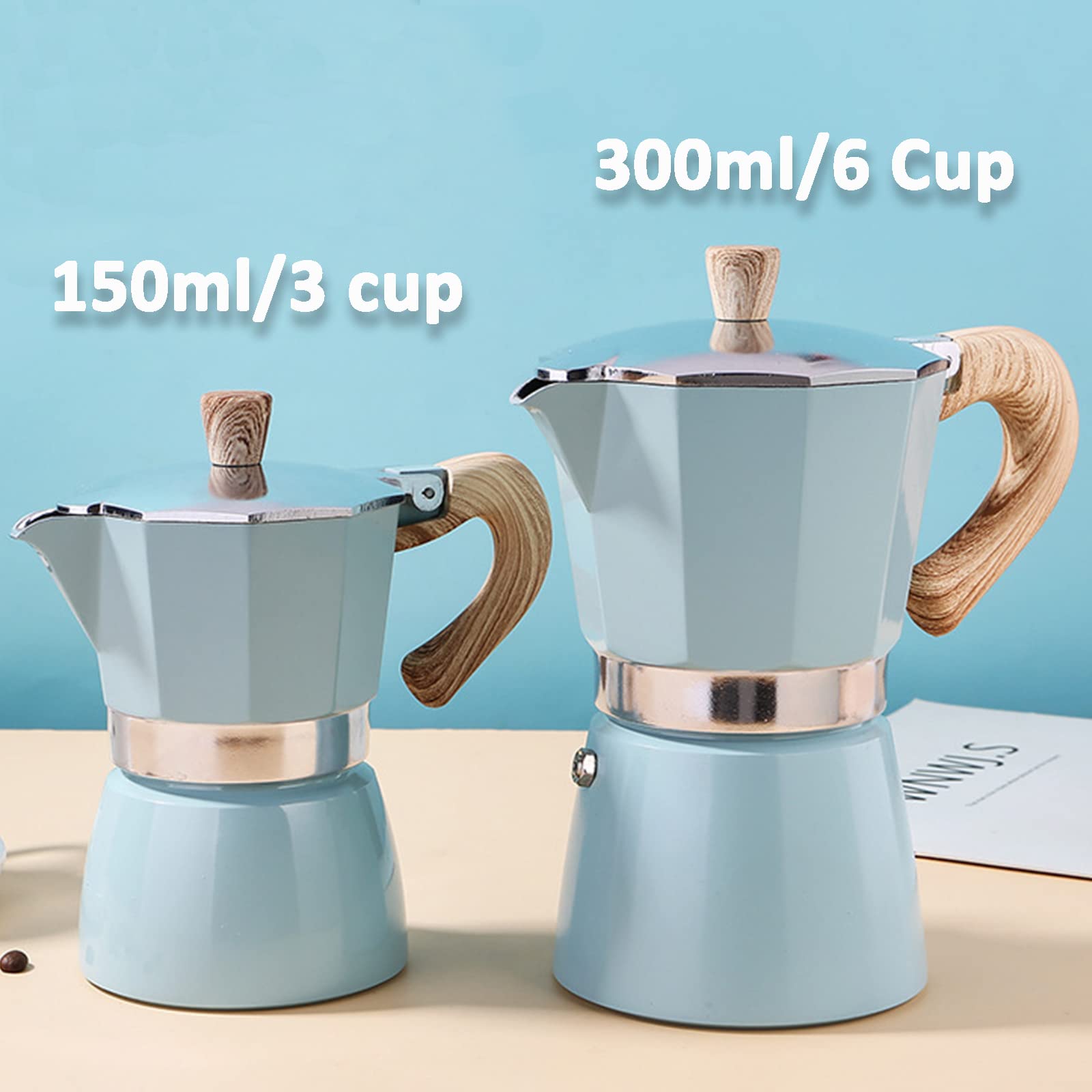 Italian Moka Pot Stovetop Espresso Maker - 3 Cup Coffee Maker for Home & Camping
