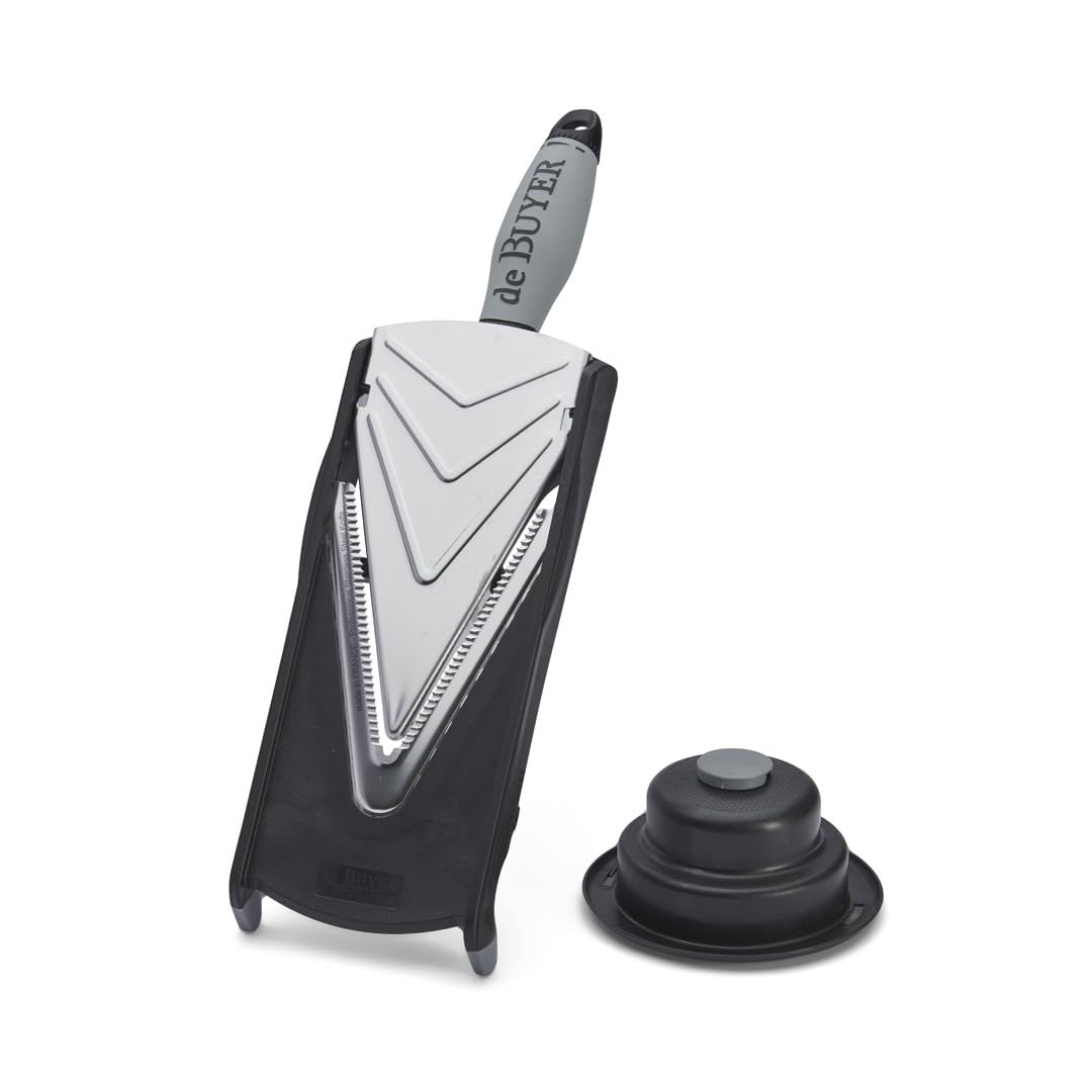 DeBuyer Konra Axis Mandoline Slicer - Professional Stainless Steel Food Cutter for Fruits & Vegetables - Perfect for Kitchen, Salad Prep & Healthy Cooking