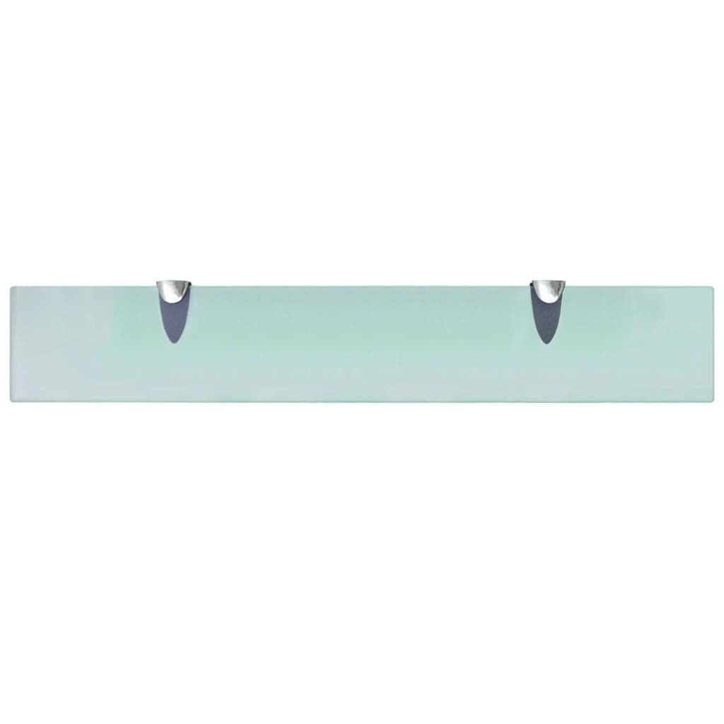 vidaXL 2-Pack Clear Tempered Glass Floating Shelves with Zinc Alloy Brackets - 2.6