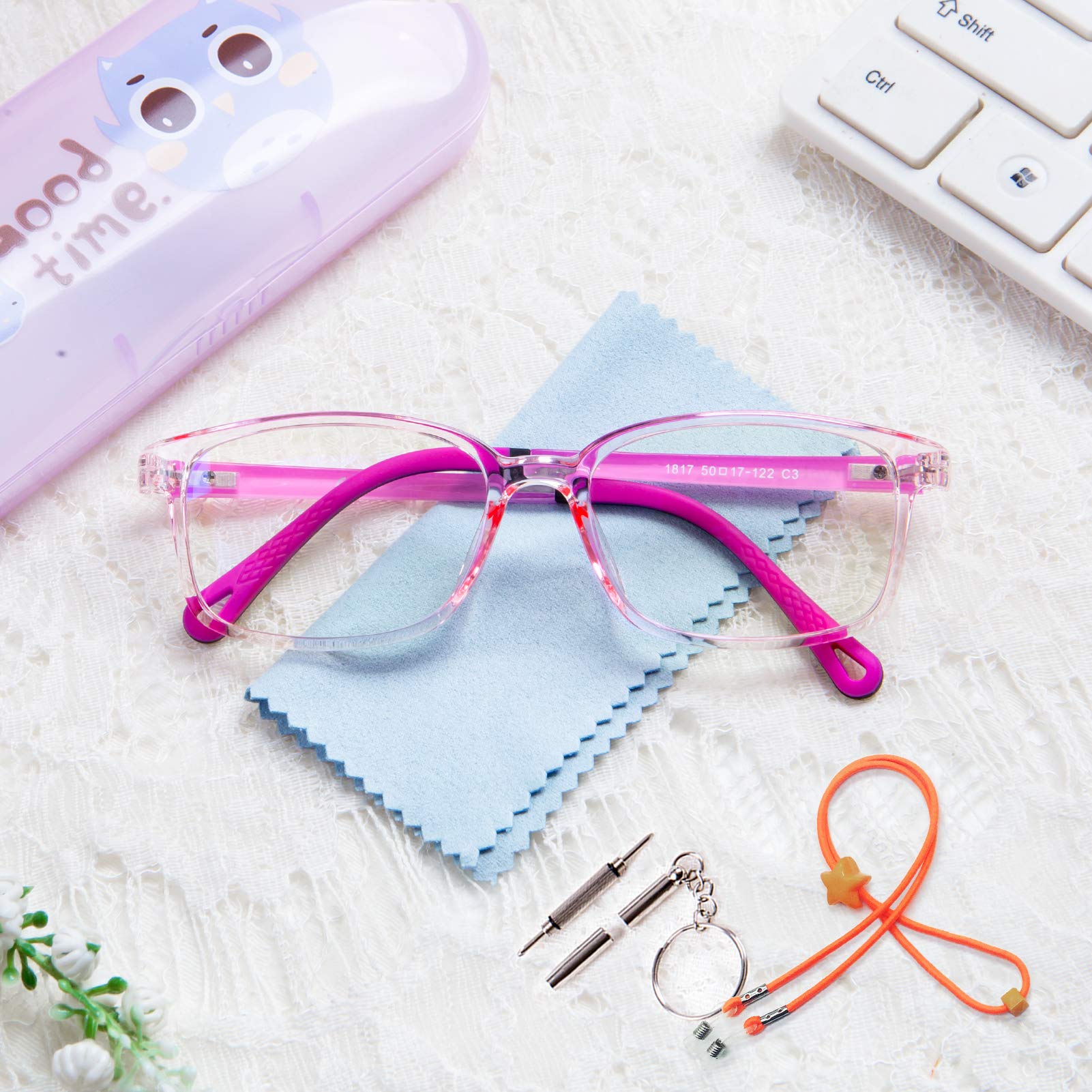Blue Light Blocking Glasses for Kids Age 3-12 - Unbreakable Frame, Ultra-Light Computer Glasses - Perfect for Online Classes, Gaming & Screen Time Protection