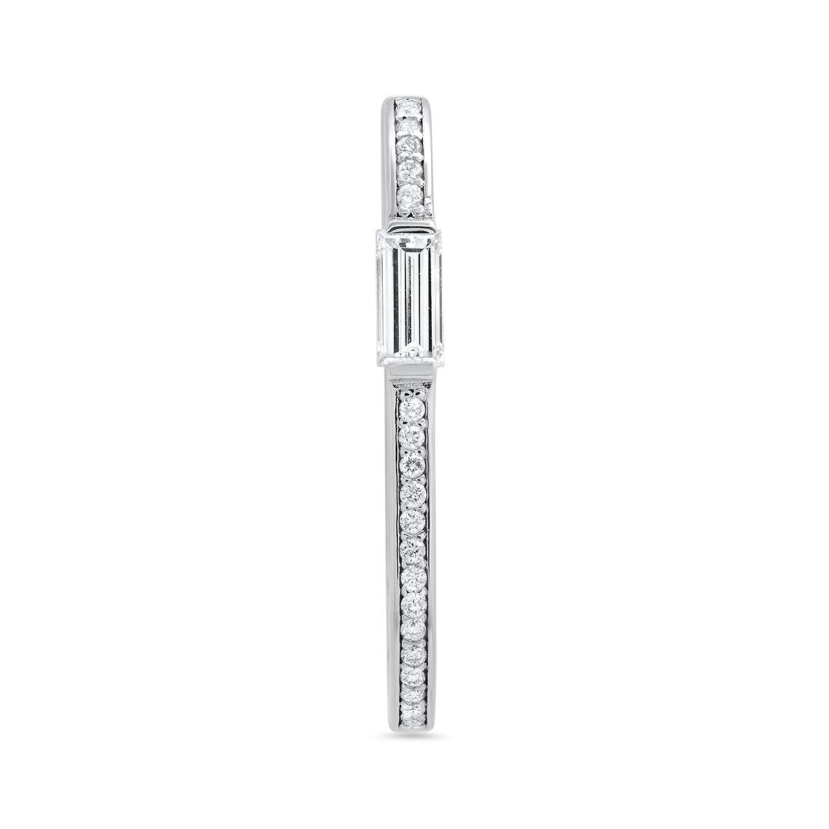 Luxury Maasai Hoop Earrings with Baguette White Diamonds & Pavé Setting - Perfect for Weddings, Parties & Special Occasions