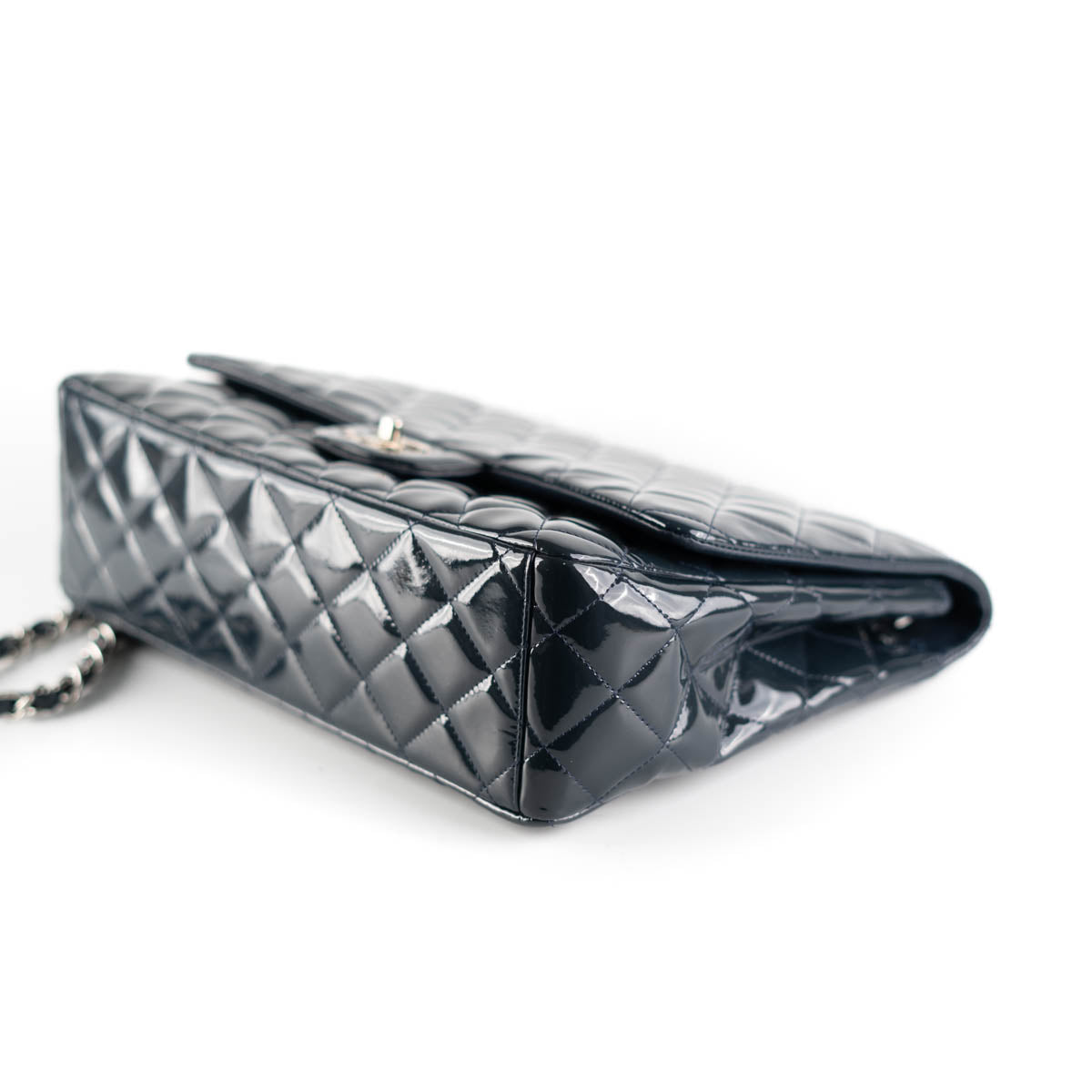 Chanel Classic Flap Maxi Patent Leather Handbag in Navy Blue - Luxury Designer Shoulder Bag for Women, Perfect for Evening Events & Special Occasions
