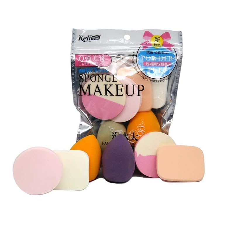 CHRONEX 7PCS Professional Makeup Sponge Set - Beauty Blender for Foundation, Concealer & Powder | 6-in-1 Multicolor Cosmetic Sponges for Flawless Face Makeup | Perfect for Daily Use, Travel & Professional Makeup Artists