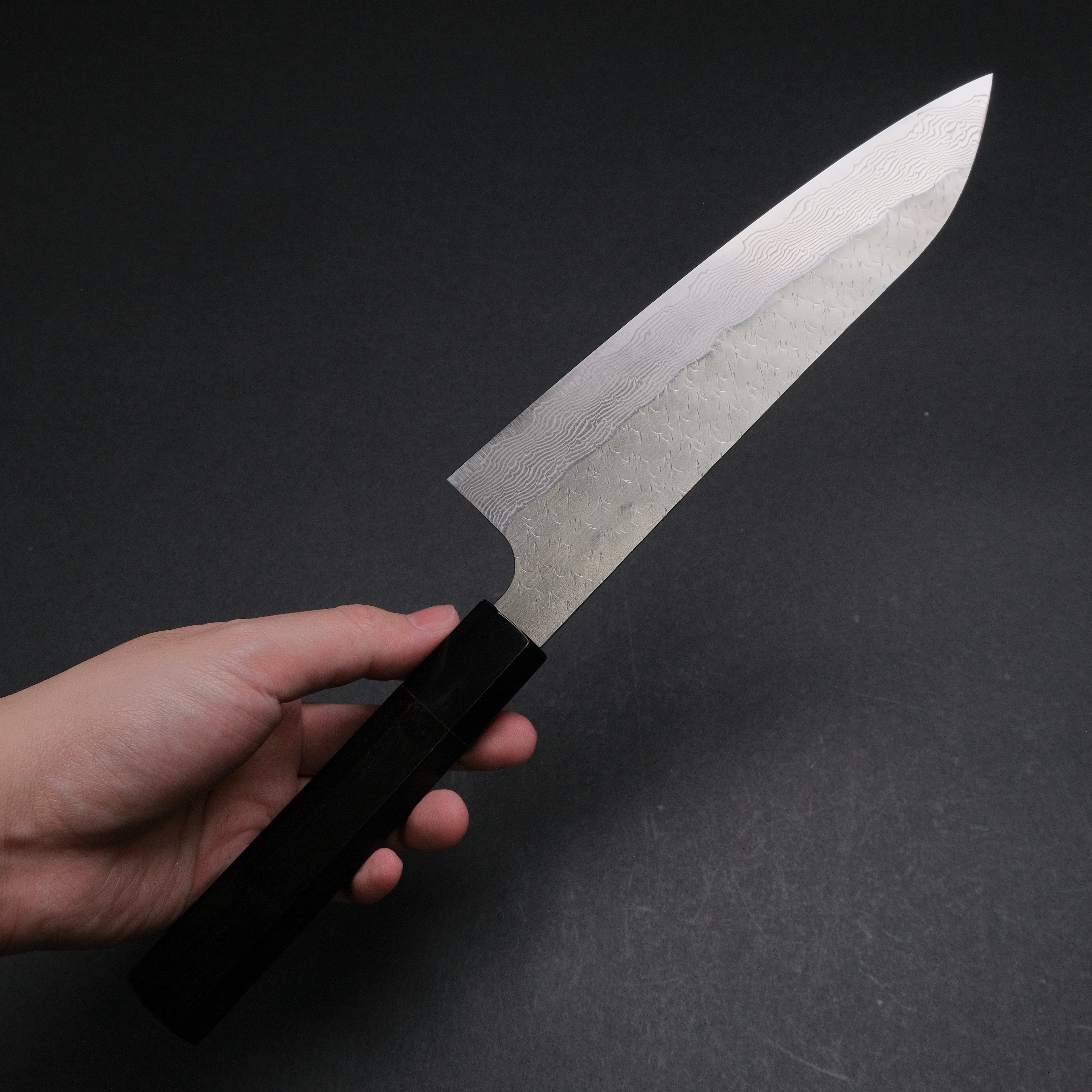 Nigara SG STRIX Gyuto 210mm Japanese Chef Knife with Premium Ebony Handle - Perfect for Sushi, Meat Cutting & Professional Kitchen Use