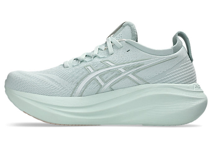 ASICS Gel-Nimbus 27 Women's Running Shoes (B Width) - Pure Aqua/White | Cushioned Road Running & Gym Workout Shoes for Women
