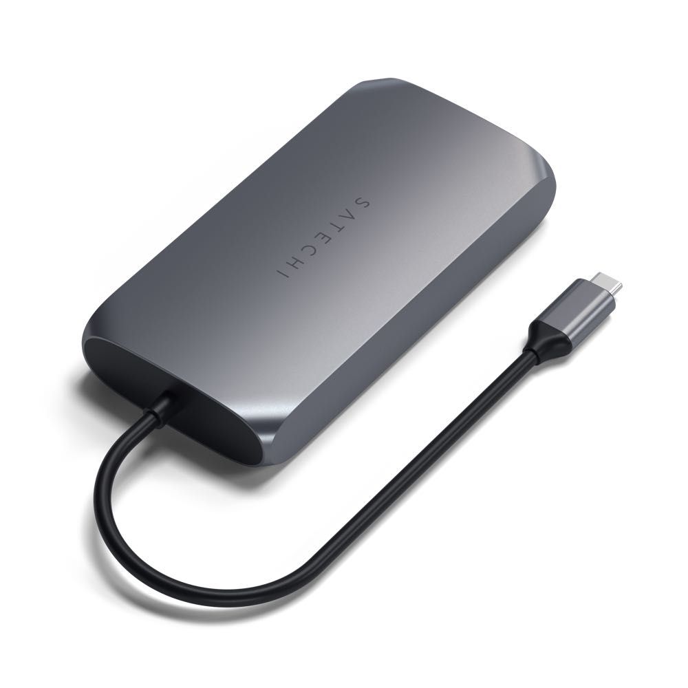 Satechi USB C Multimedia Adapter for MacBook M1 - 7-in-1 Hub with 4K HDMI, USB 3.0, SD Card Reader, Ethernet & PD Charging - Perfect for Home Office, Travel & Presentations