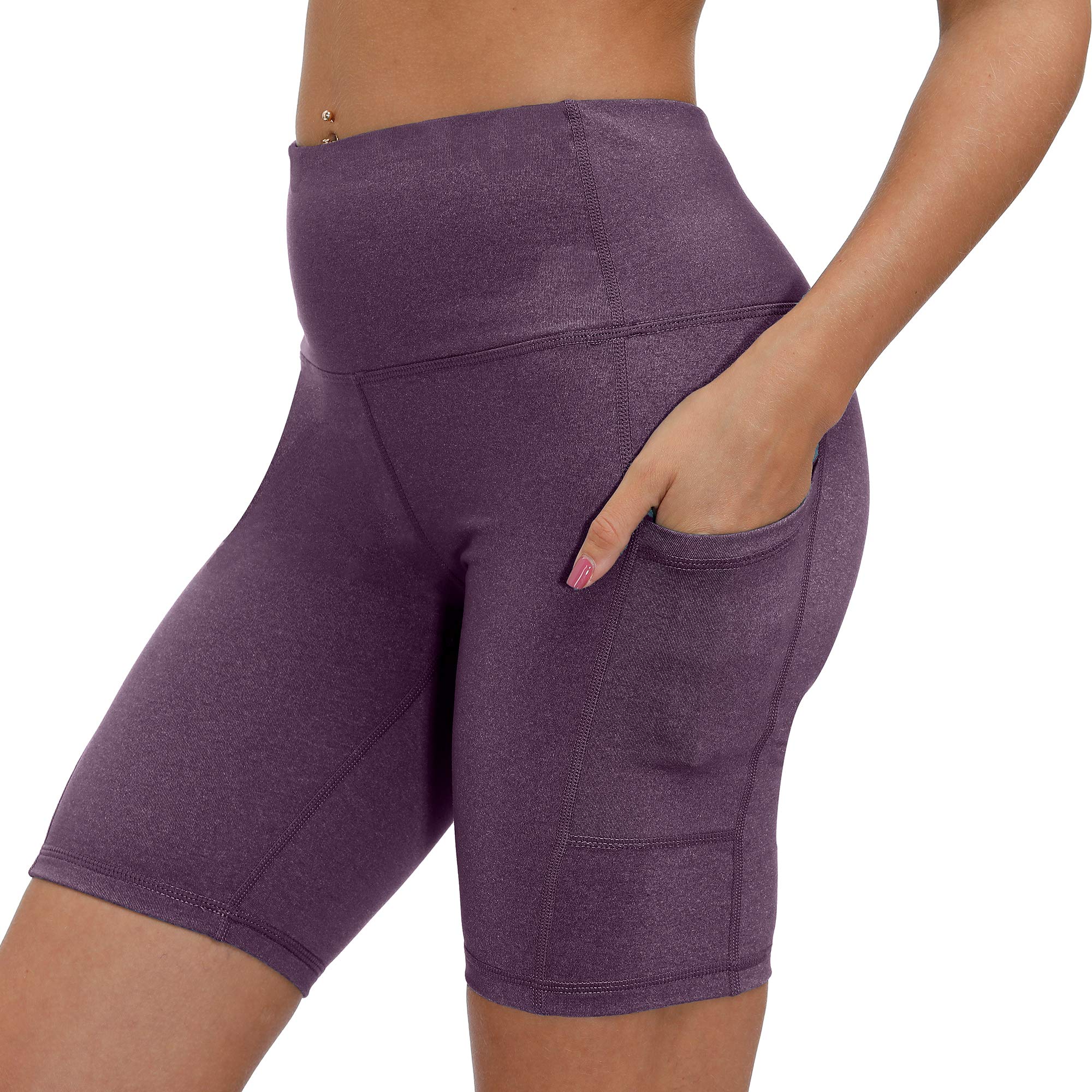 Uhnice Women's High Waist Yoga Shorts - Breathable Biker Running Workout Shorts with Pockets - Perfect for Yoga, Gym, Running & Outdoor Activities