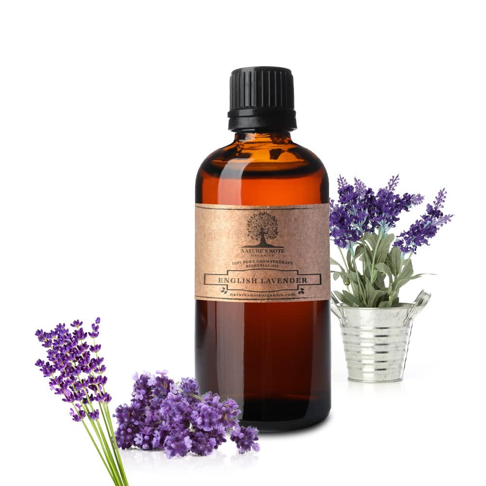 Nature's Note Organics 100% Pure English Lavender Essential Oil - 8 Fl Oz Aromatherapy Grade for Relaxation, Sleep & Stress Relief - Perfect for Diffusers, Massage & DIY Skincare