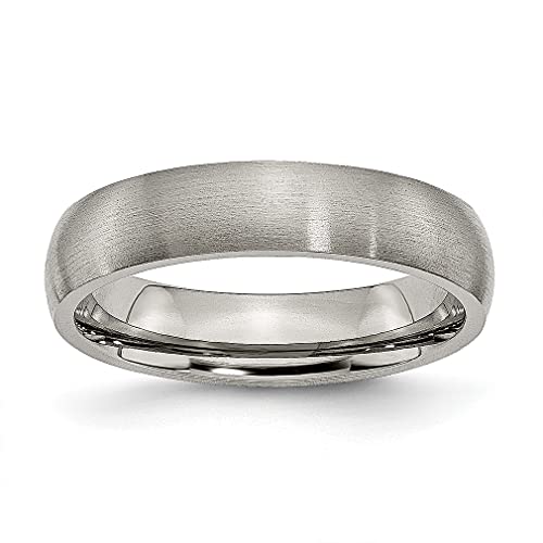 ICE CARATS Titanium 5mm Half Round Band Ring for Men - Classic Domed Wedding Ring, Durable Fashion Jewelry, Gift for Husband, Dad, Boyfriend - Perfect for Anniversaries, Engagements & Special Occasions