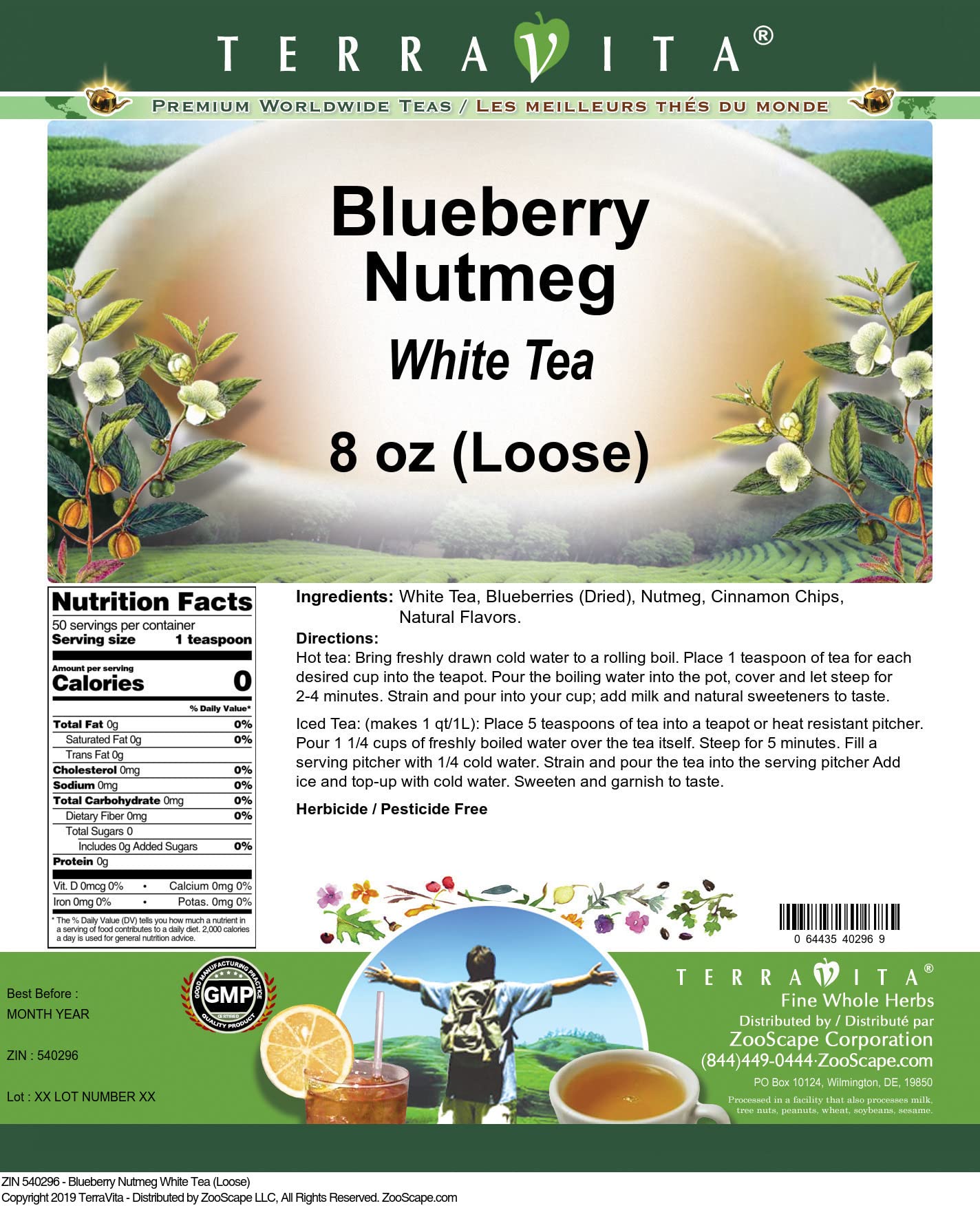 Premium Blueberry Nutmeg White Loose Tea - 3 Pack (8 oz Each) | Antioxidant-Rich, Floral & Spicy Blend | Perfect for Relaxation, Afternoon Tea & Gifts