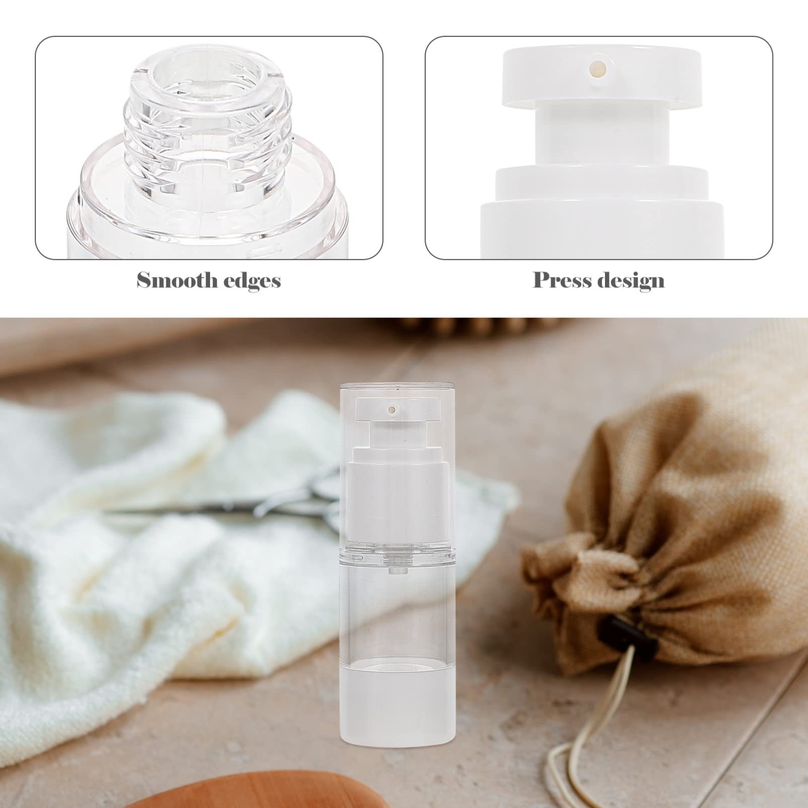 HEALLILY 10PCS Clear Vacuum Lotion Pump Bottles - Airless Cosmetic Cream Dispenser for Essential Oils, Skincare, and Travel (BPA-Free, Leak-Proof) | Perfect for DIY Beauty Products, Salons, and Home Use