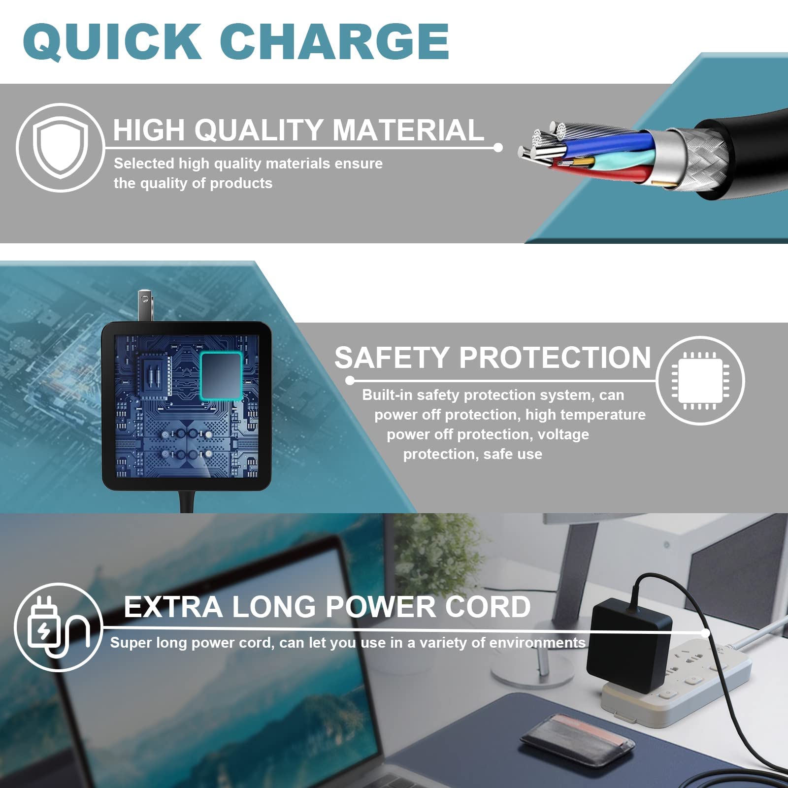 JBL Xtreme 3 Replacement USB-C Charger | Fast Charging Power Supply Cord | Compatible with JBL Xtreme 3 Wireless Speaker | Perfect for Home, Travel & Outdoor Adventures