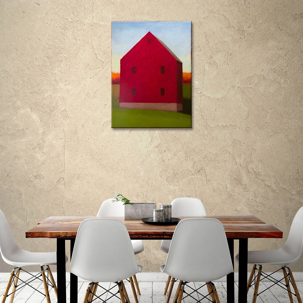 Big Red Gallery Wrapped Canvas Wall Art - Modern Abstract Painting for Living Room, Bedroom & Office Decor