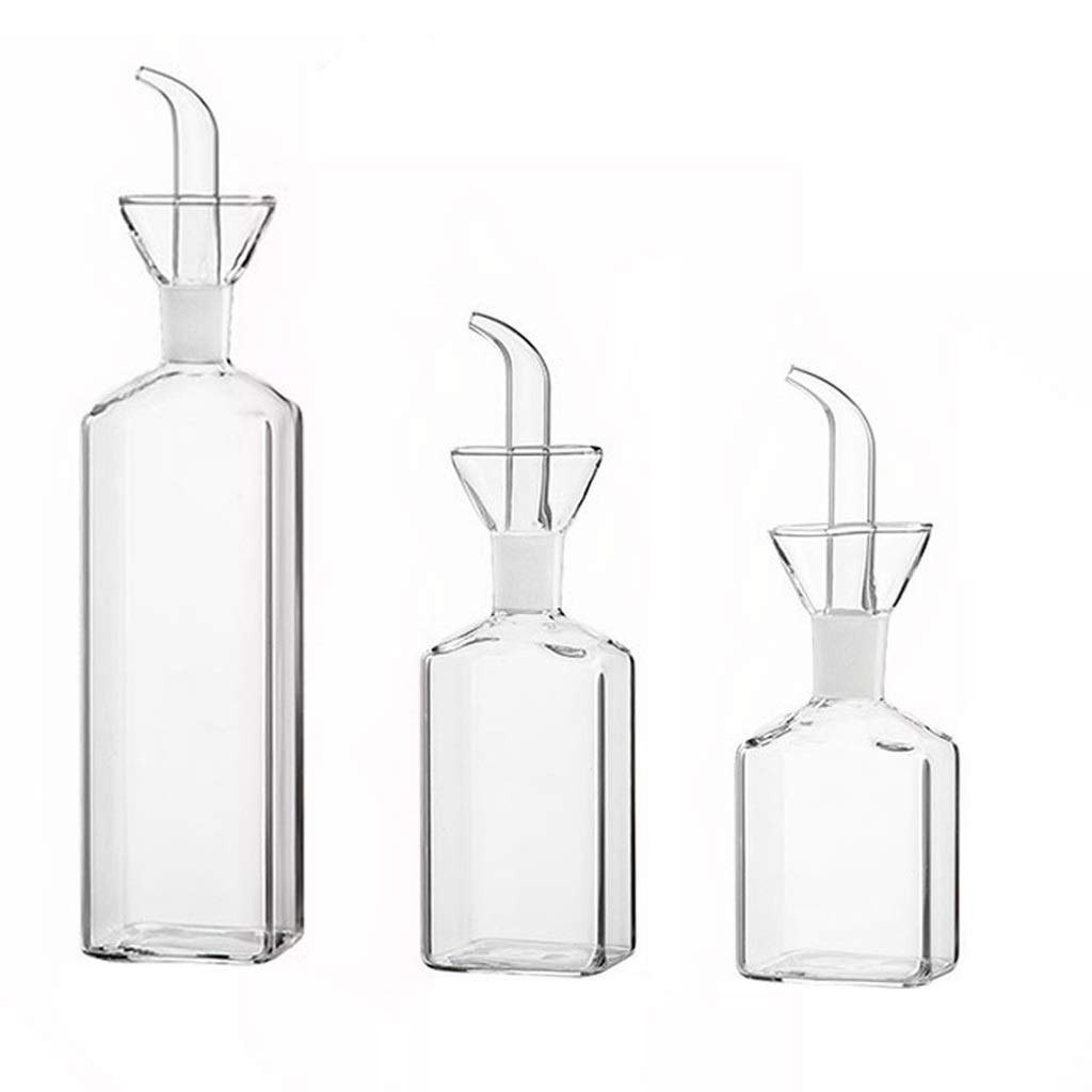 Premium High Borosilicate Glass Oil Dispenser - 250ml Leak-Proof Kitchen Bottle for Olive Oil, Vinegar & Soy Sauce - Perfect for Cooking, Salad Dressing & Baking Needs