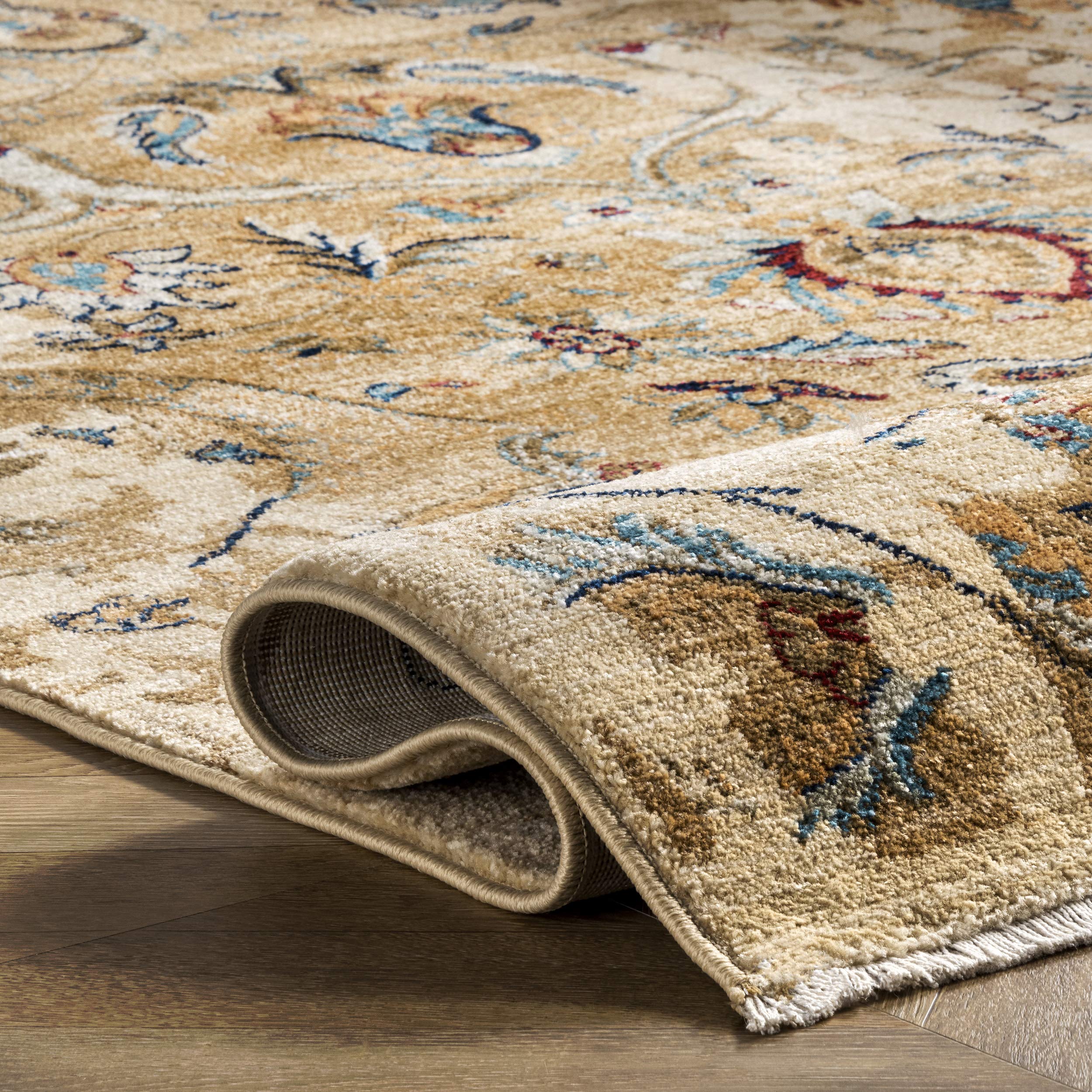 nuLOOM Sebrina Blossom 4x6 Beige Floral Area Rug - Perfect for Living Room, Bedroom & Home Decor