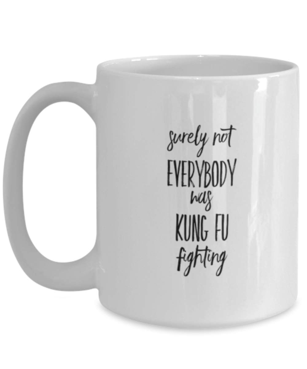 Kung Fu Fighting Funny Coffee Mug - Martial Arts Themed Ceramic Cup - Perfect Gift for Martial Arts Lovers & Coffee Enthusiasts - Great for Office, Home Use & Kung Fu Training Breaks