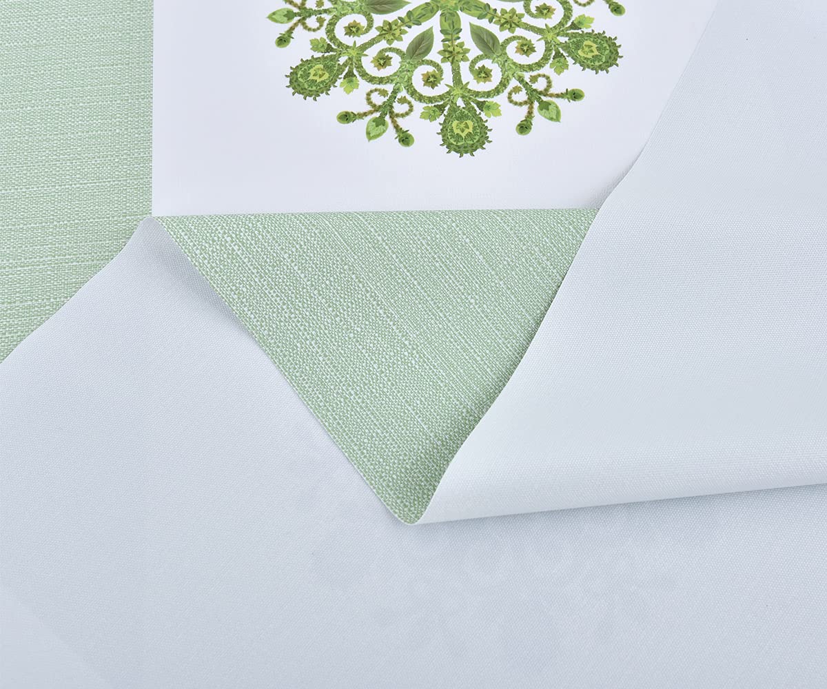 Zobesta Waterproof PVC Vinyl Tablecloth for Rectangle Tables - 55 x 70 Inch Green Plastic Table Cover (Fits 4-6 Seats) - Perfect for Outdoor Dining, Picnics, and Party Decorations