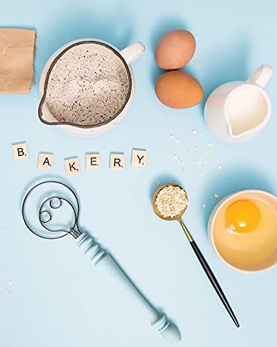 Vintage Inspired 12-Inch Blue Dough Whisk for Baking - Perfect for Bread, Pizza Dough & Pastry Prep - Talisman Designs Kitchen Prep Tool