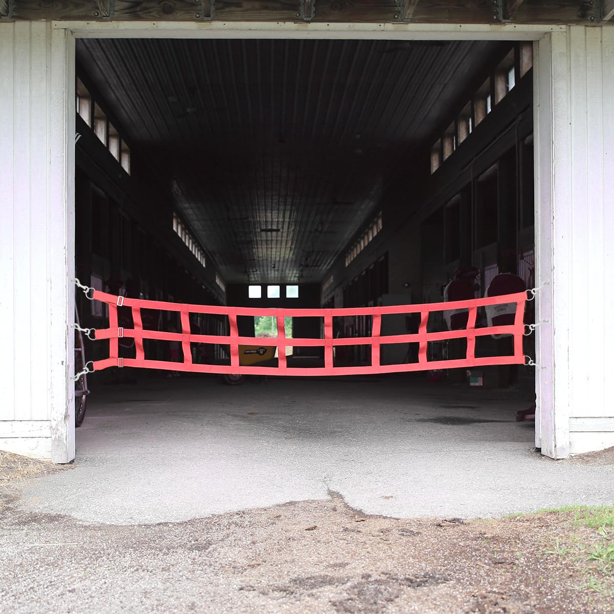 8ft Red Country Pride Barn Door Guards with Snaps - Heavy Duty Door Protection for Farm, Ranch & Stable Use
