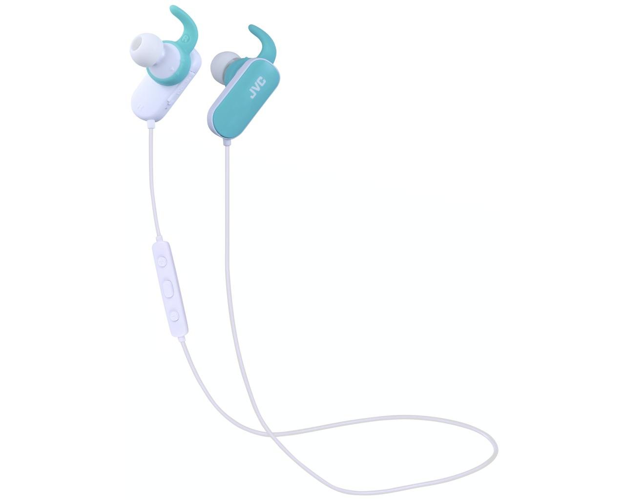 JVC HAEBT5A Wireless Bluetooth Sports Headphones with Built-in Mic - Sweatproof, Secure Fit for Running, Gym Workouts (Blue) - Perfect for Fitness, Jogging & Active Lifestyle