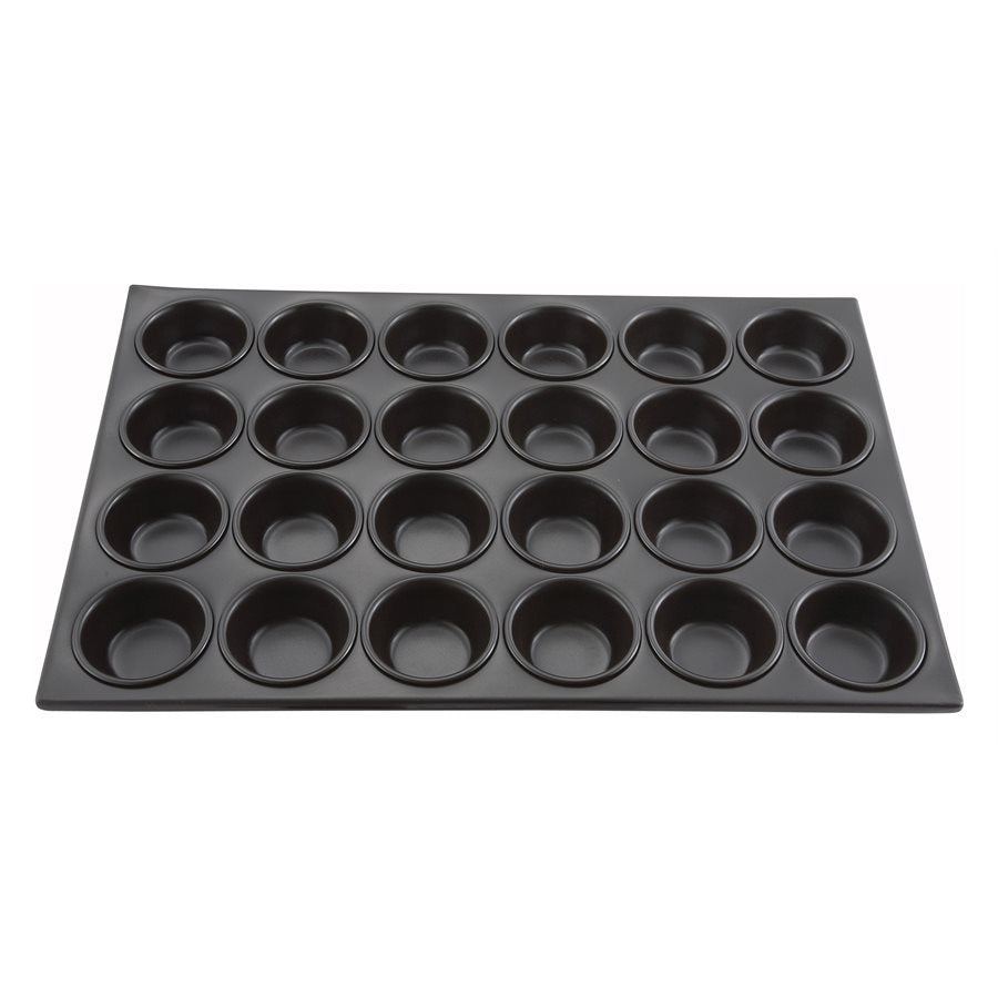 Winco 24-Cup Non-Stick Muffin Pan - Heavy Duty Commercial Grade Baking Sheet for Cupcakes, Muffins & Mini Pies - Perfect for Home Baking, Restaurants & Catering Services