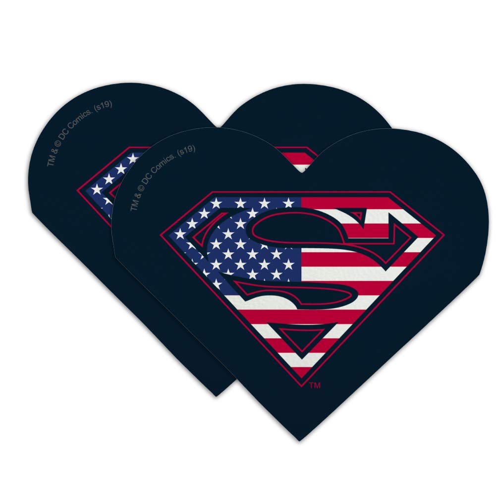 Superman USA American Flag Shield Logo Heart Faux Leather Bookmark - Set of 2 | Gifts for Book Lovers, Comic Fans & Collectors | Perfect for Reading, Book Clubs & Geek Decor
