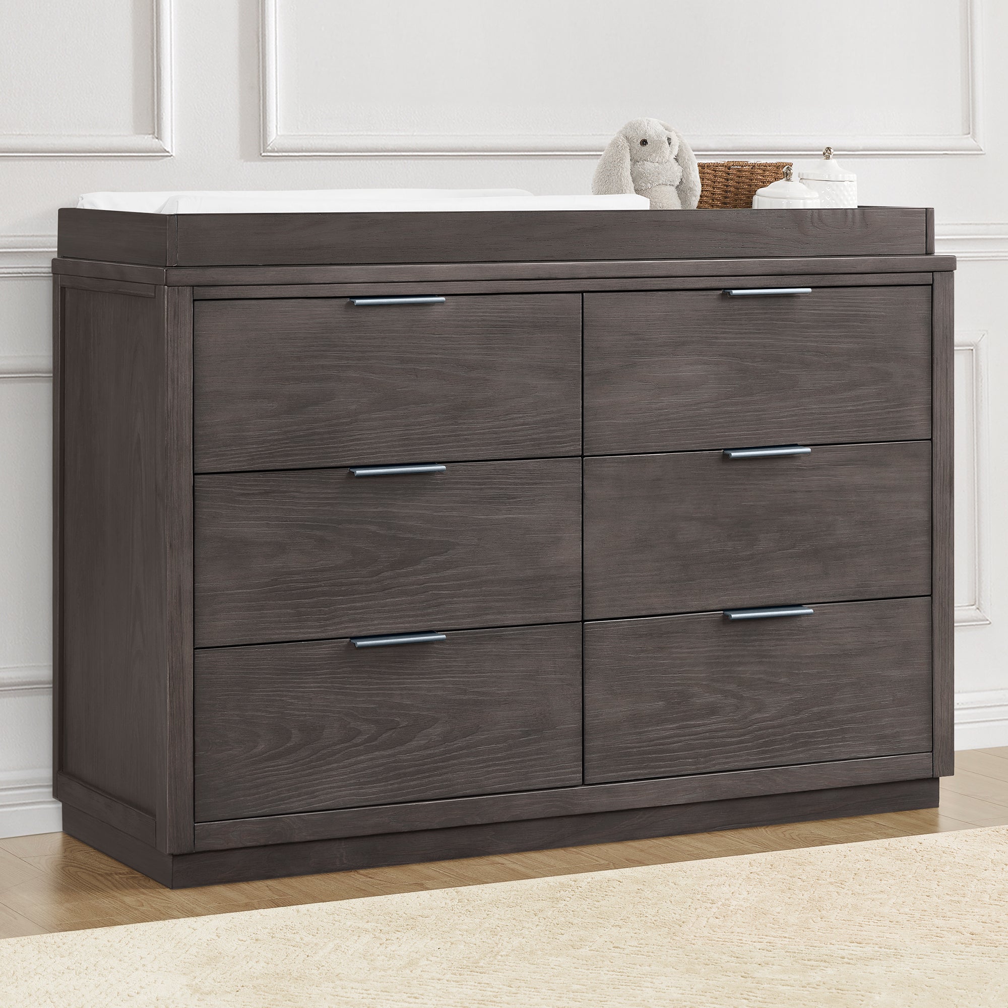 Forever 6-Drawer Dresser with Changing Top & Interlocking Drawers - Natural Wood Nursery Dresser for Baby Room Organization & Storage