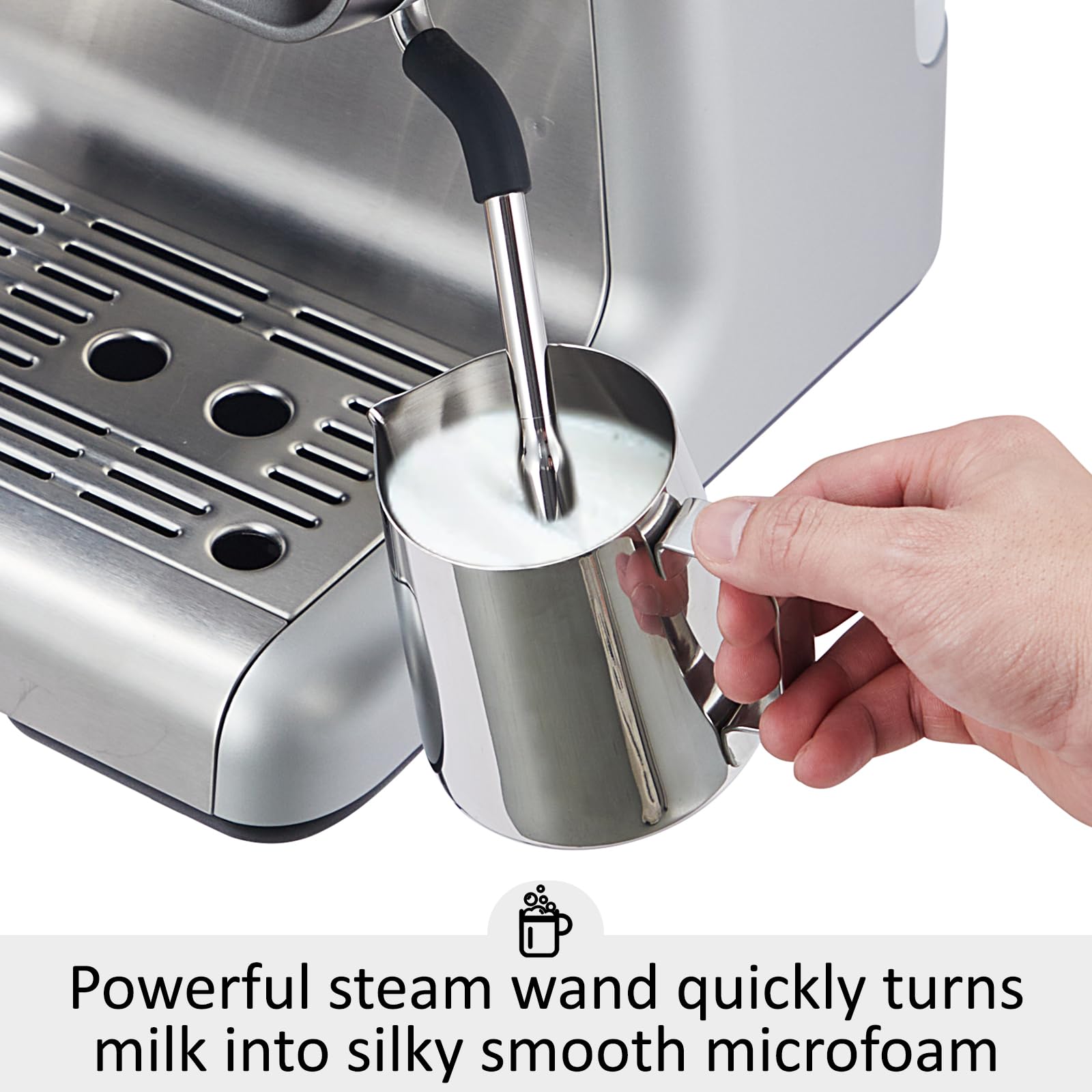 Professional Espresso Machine with Built-in Grinder & Milk Frother - Barista-Grade Coffee Maker for Latte, Cappuccino & Macchiatos - Perfect for Home & Office Coffee Stations