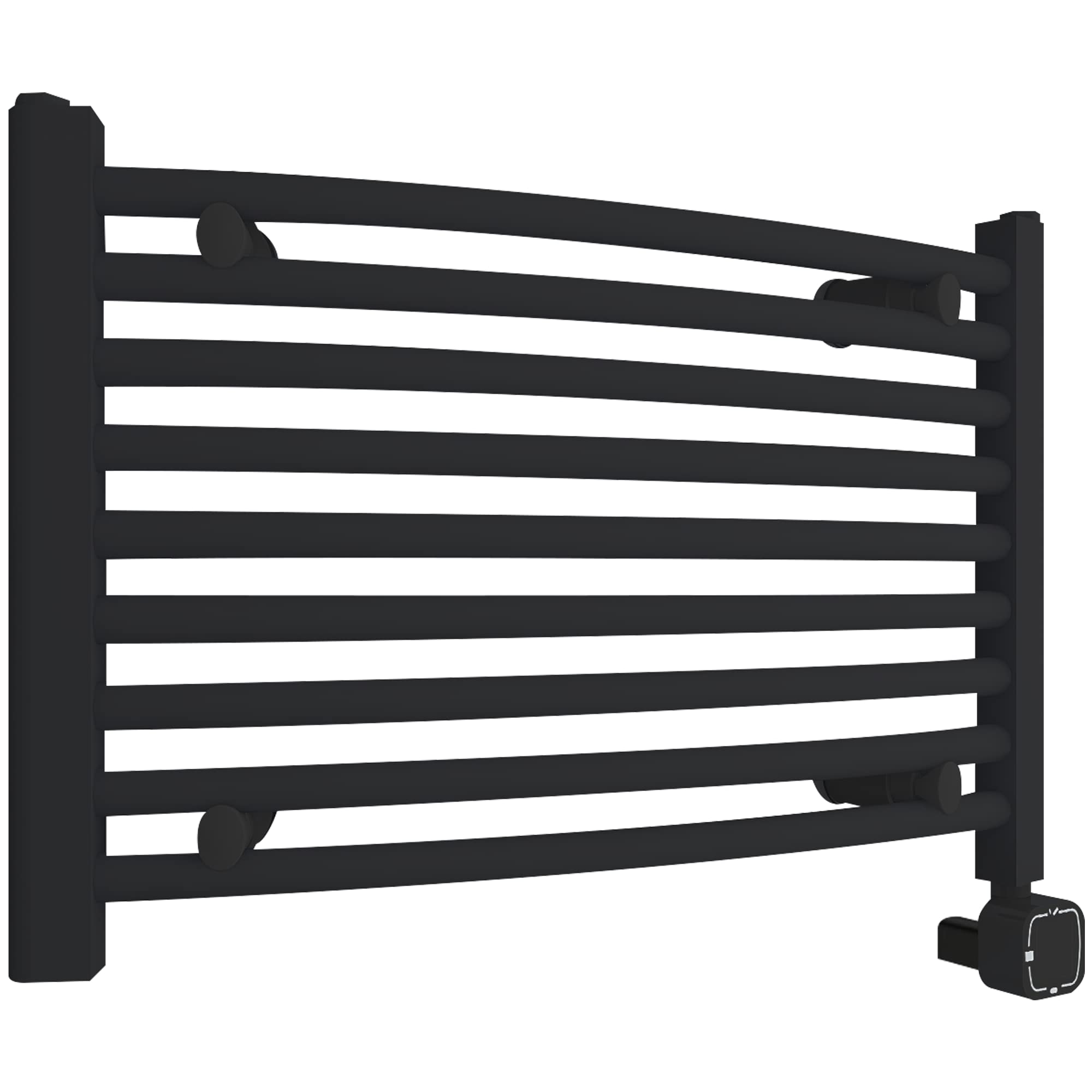 HEATGENE Smart Towel Warmer with Timer & Temperature Control - Electric Heated Towel Rail for Bathroom, Matte Black - Perfect for Spa, Luxury Hotels & Cozy Home Use