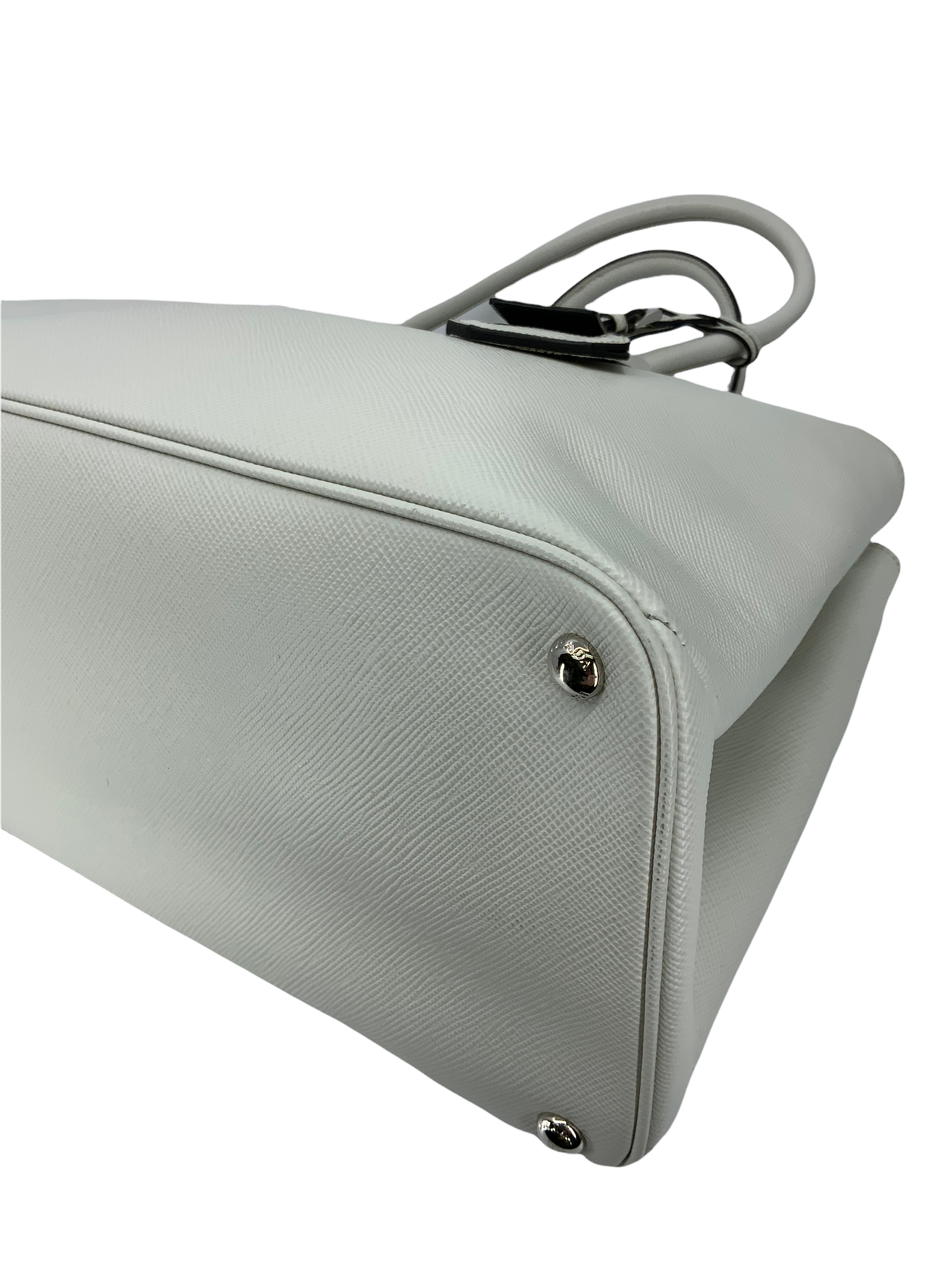 Prada Saffiano Leather Large Twin Tote Bag for Women - Luxury Designer Handbag for Work, Travel & Everyday Use