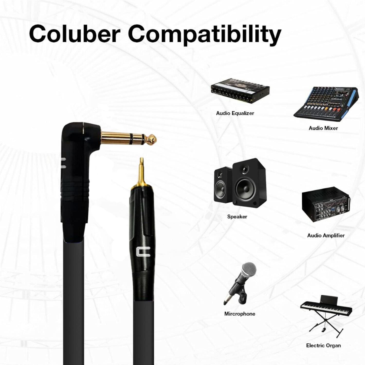 COLUBER CABLE 150ft Green Right Angle 1/4