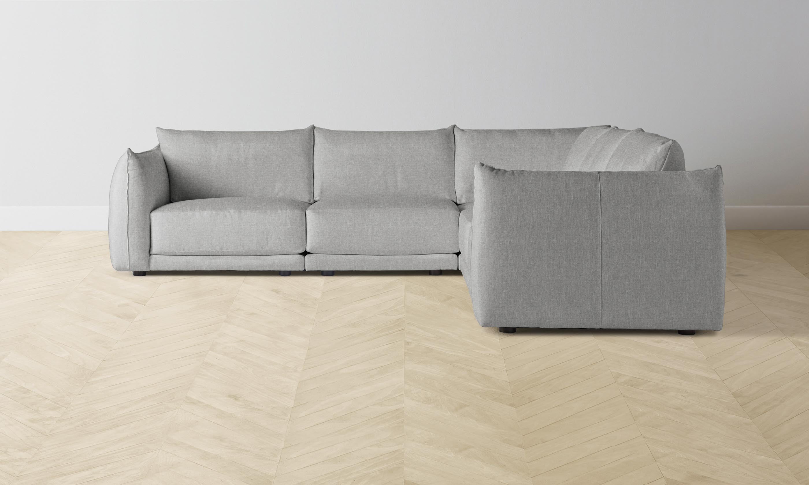 Premium Jones Modular Sectional Sofa in Merino Heather Gray - Customizable Living Room Furniture for Modern Home & Office Spaces
