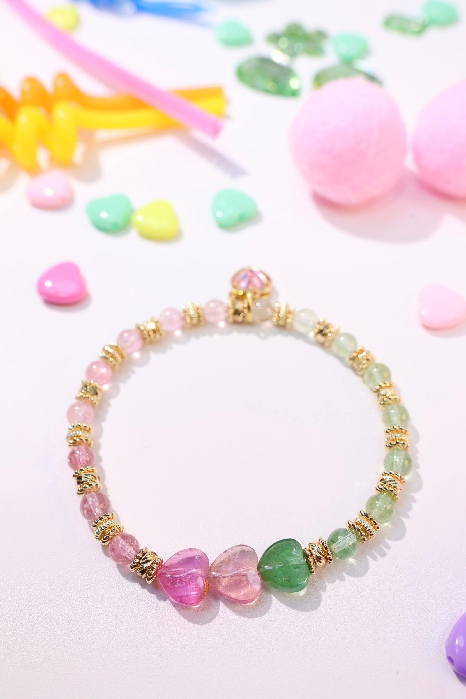 Gradient Heart Candy #04 Bracelet - Trendy Colorful Beaded Jewelry for Women & Teens | Perfect for Valentine's Day, Birthday Gifts & Everyday Fashion Accessories