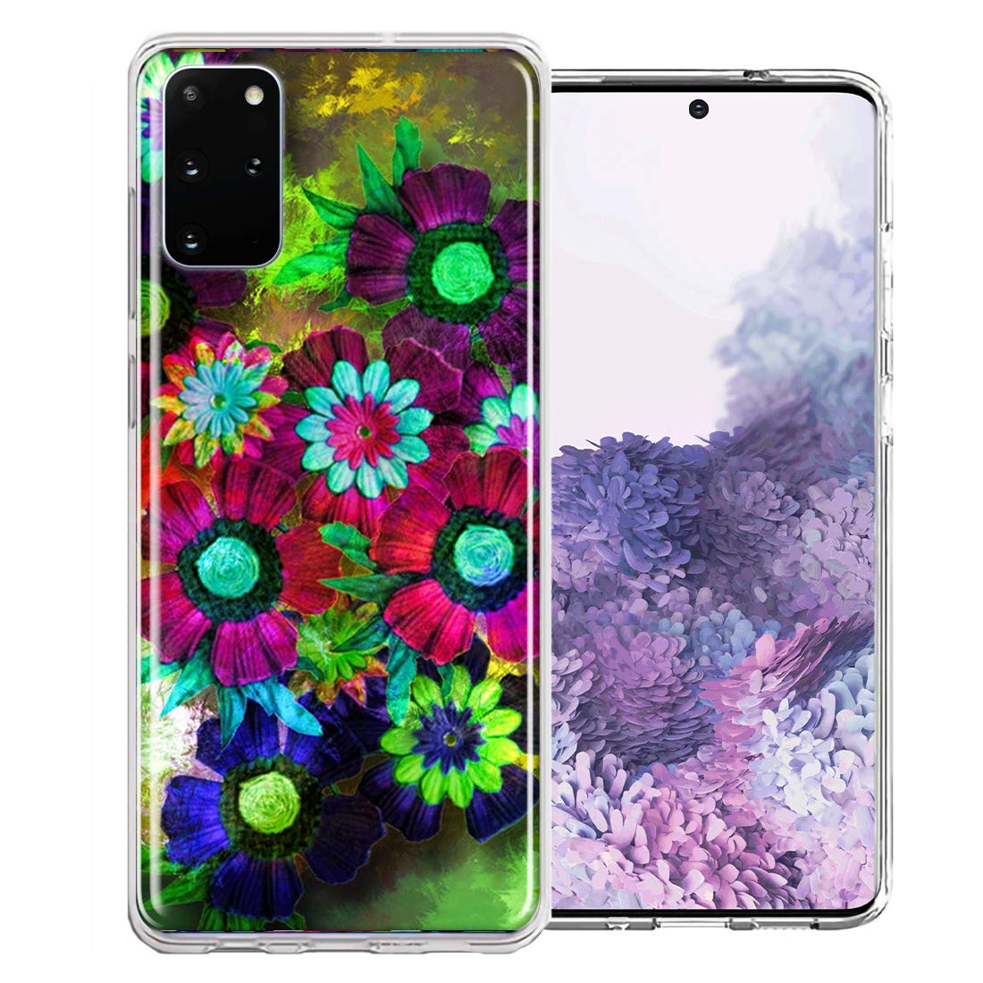 Samsung Galaxy S20 Plus Case - Colorful Daisies Design Double Layer Protective Phone Cover for Women & Girls | Perfect for Everyday Use, Work, School & Travel