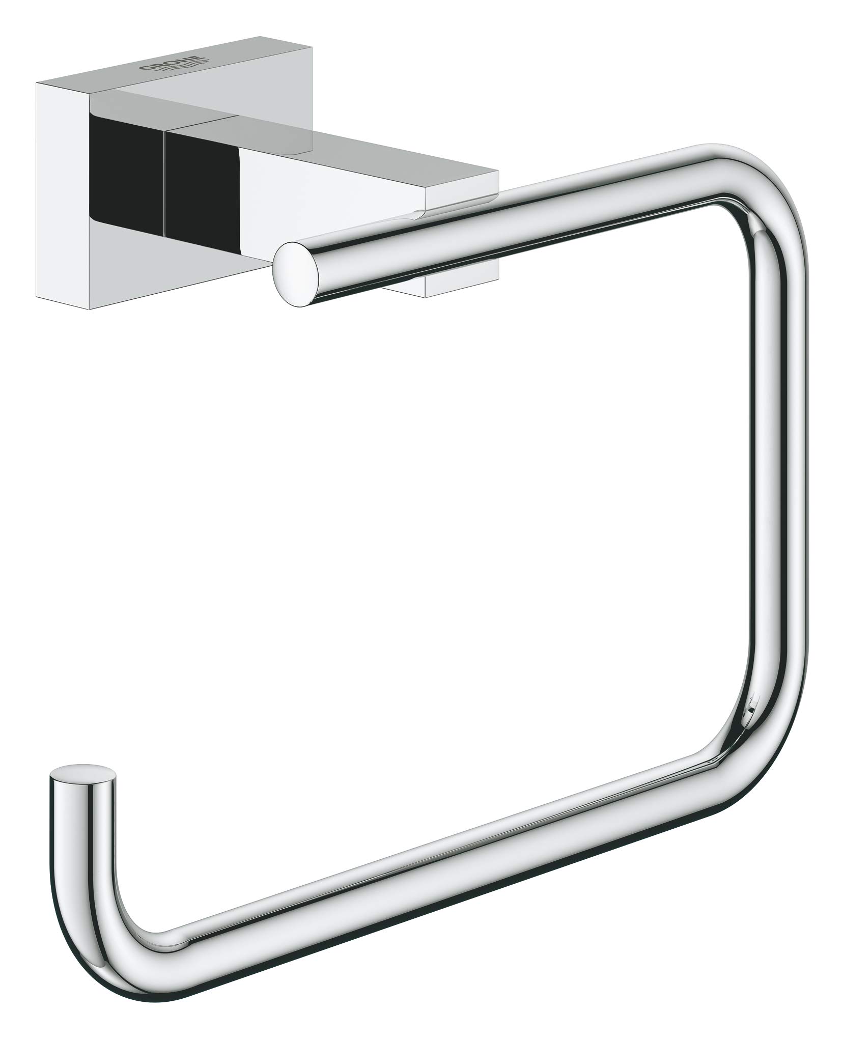 Grohe 40507001 Essentials Cube Toilet Paper Holder - StarLight Chrome Finish | Modern Bathroom Tissue Dispenser for Home & Commercial Use